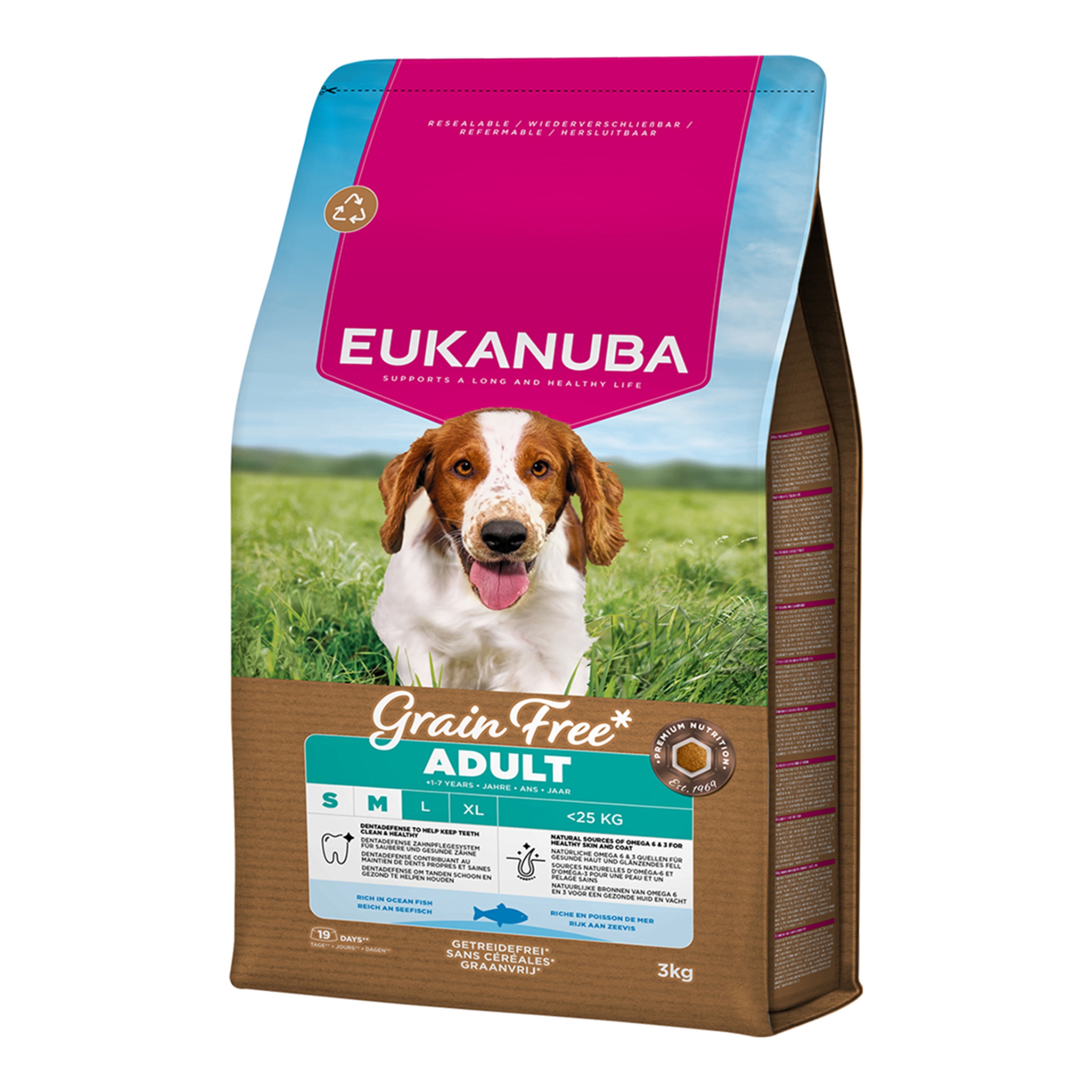 Imagen 0 de Pienso para perros adultos pequeños y medianos Eukanuba pescado azul grain free 3 kg