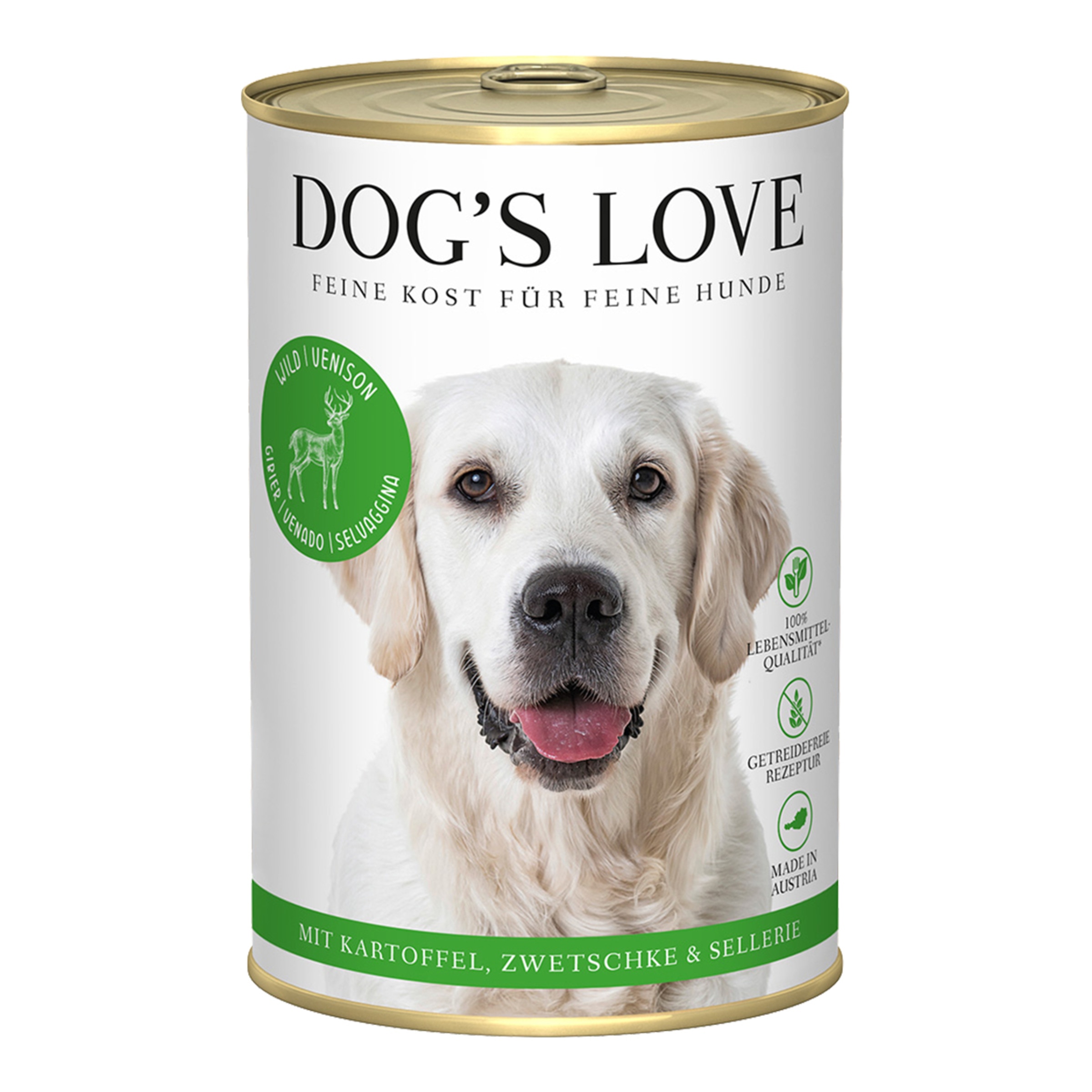 Comida húmeda para perros adultos Dog's Love venado sin cereales 400 g 3