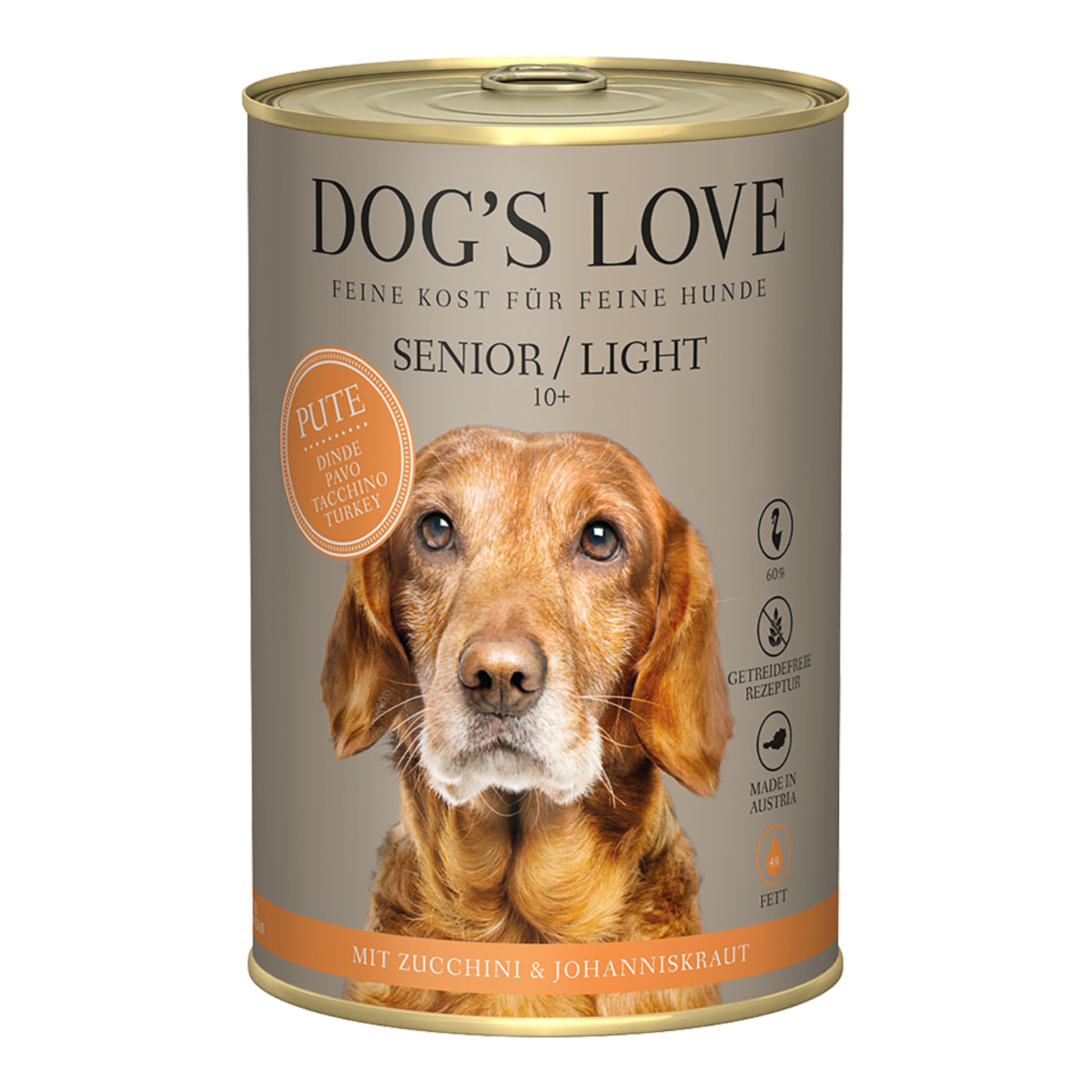 Comida húmeda para perros sénior Dog's Love light pavo sin cereales 400 g 4