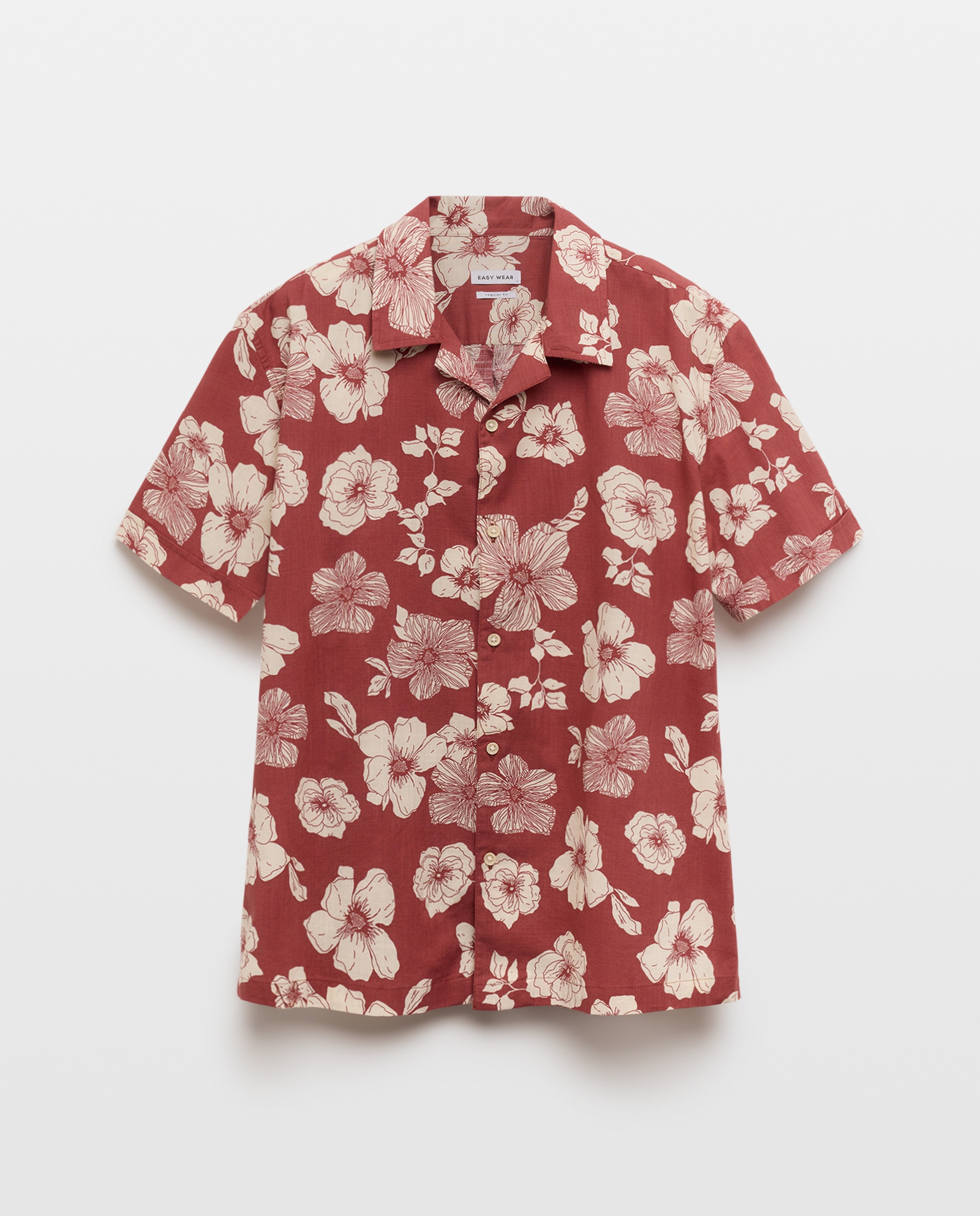 Imagem 0 de Camisa Bowling com Manga Curta e Estampado Floral