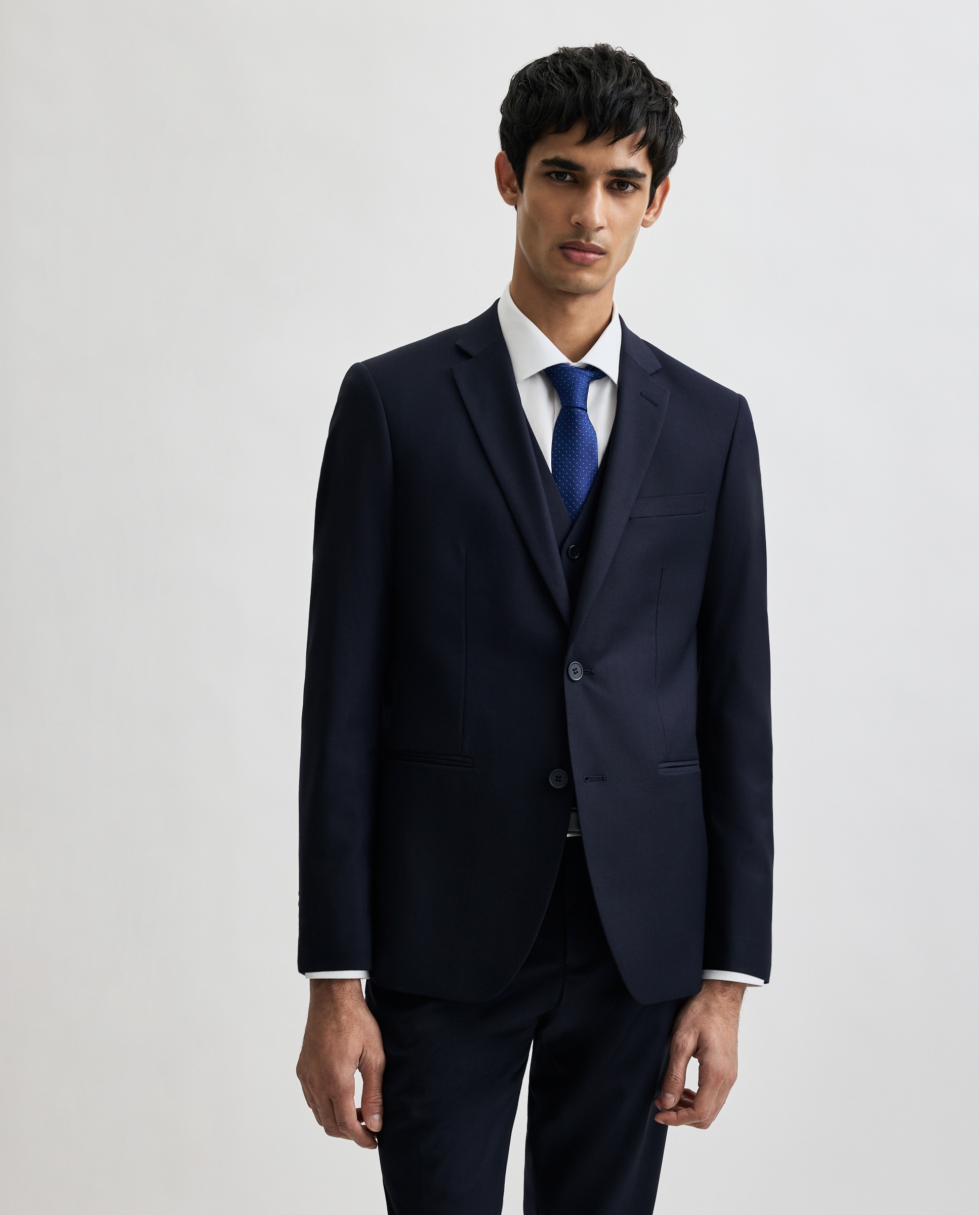 Chaqueta de traje para hombre lisa - Easy Wear - Azul marino Azul marino-1
