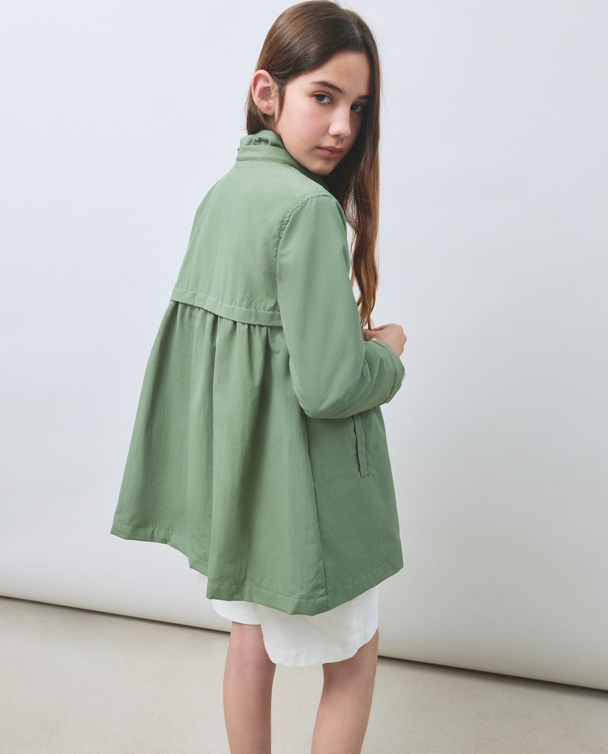 Parka Lisa Clássica Fake Memory Verde-4