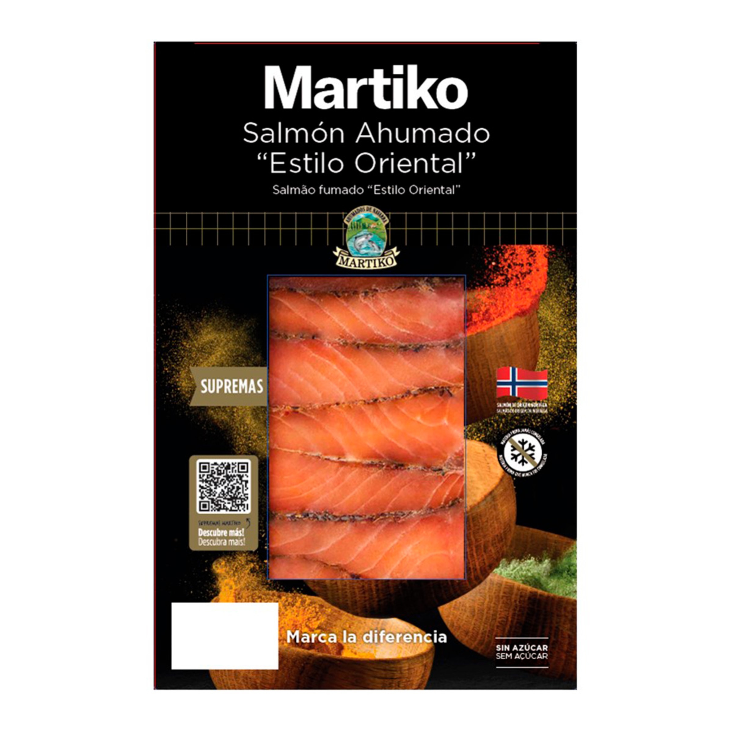 Supremos de Salmão Fumado "Estilo Oriental" embalagem 80 g