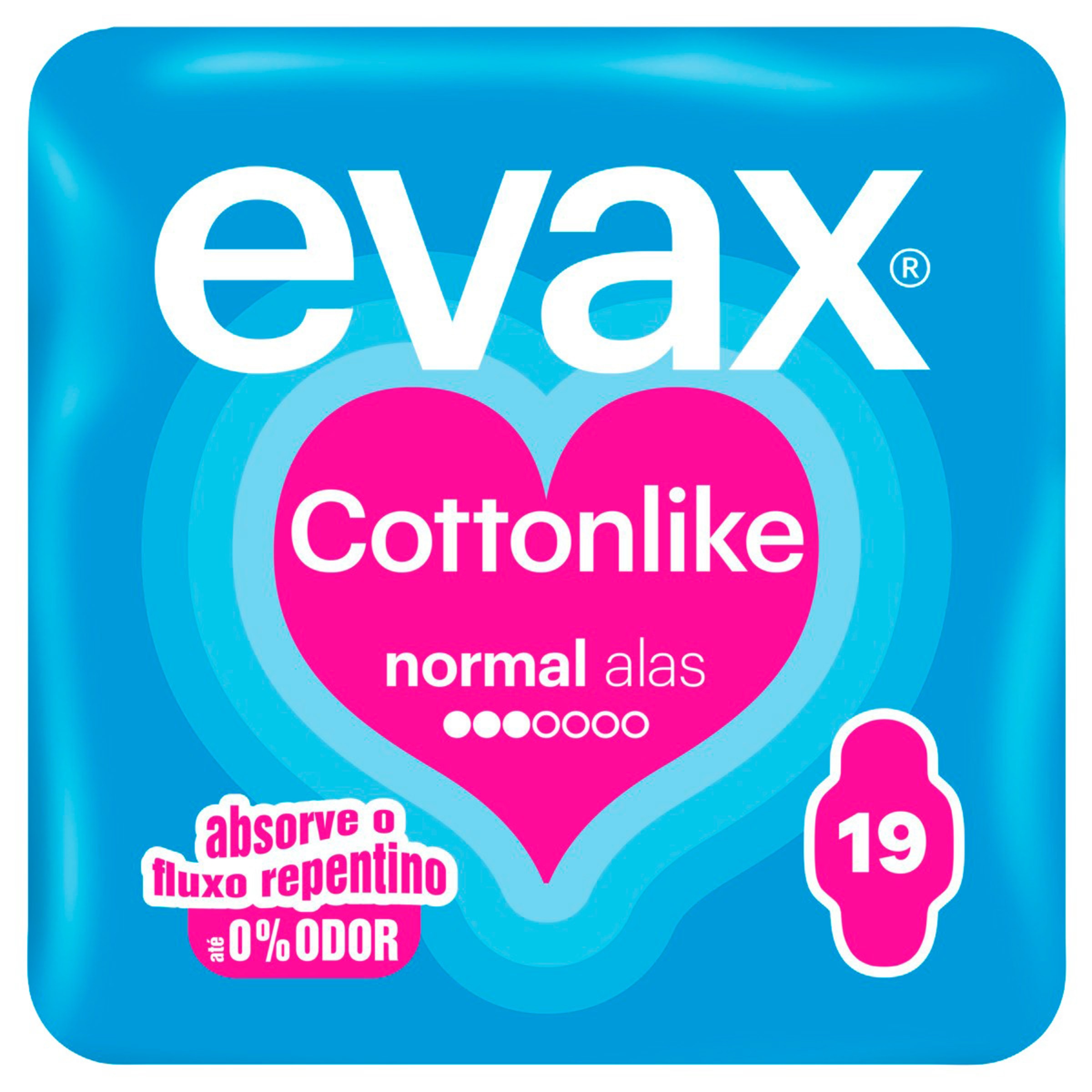 Pensos Higiénicos Cottonlike Normal com Abas embalagem 19 unidades