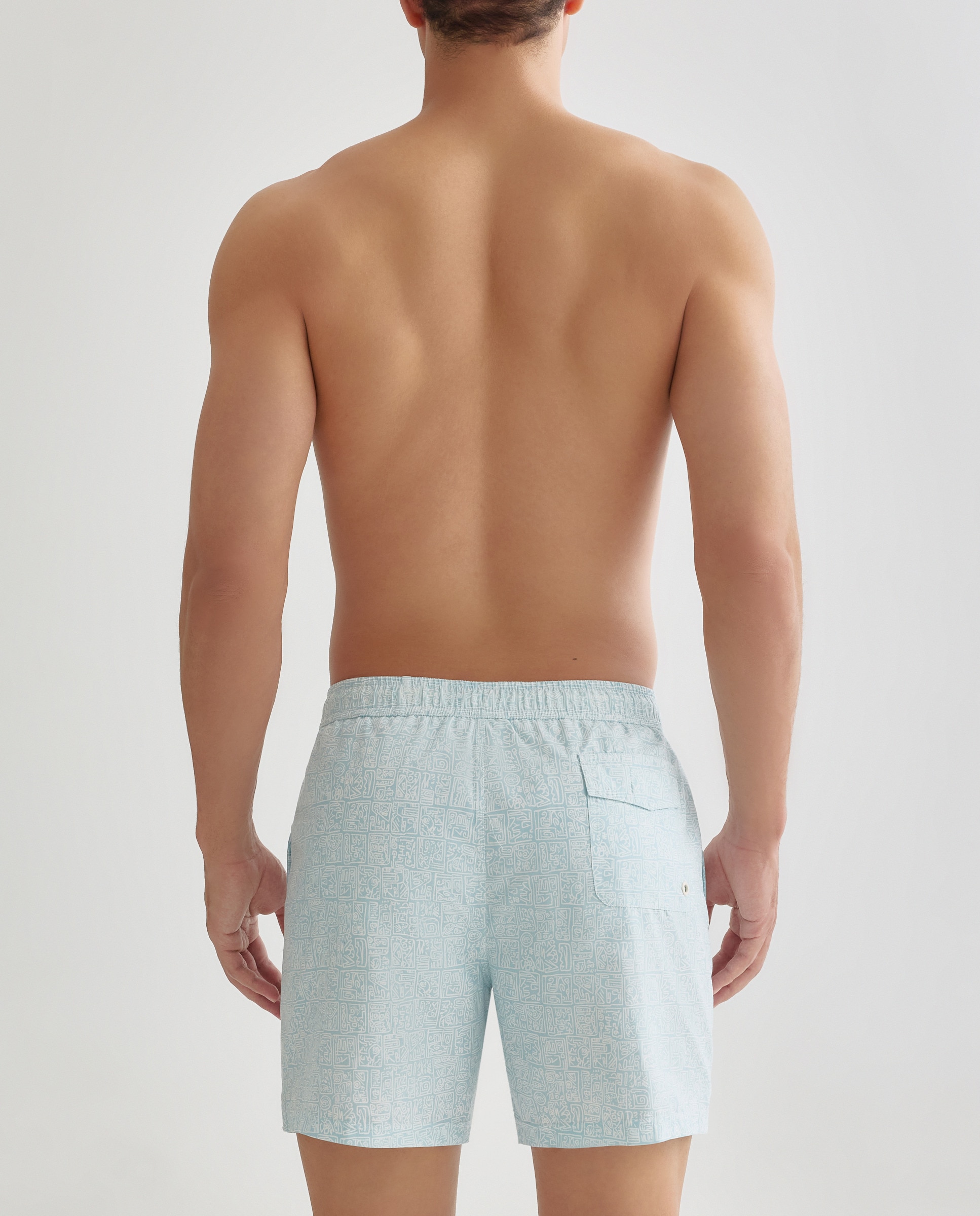 Bañador estampado jeroglífico hombre Verde claro-2