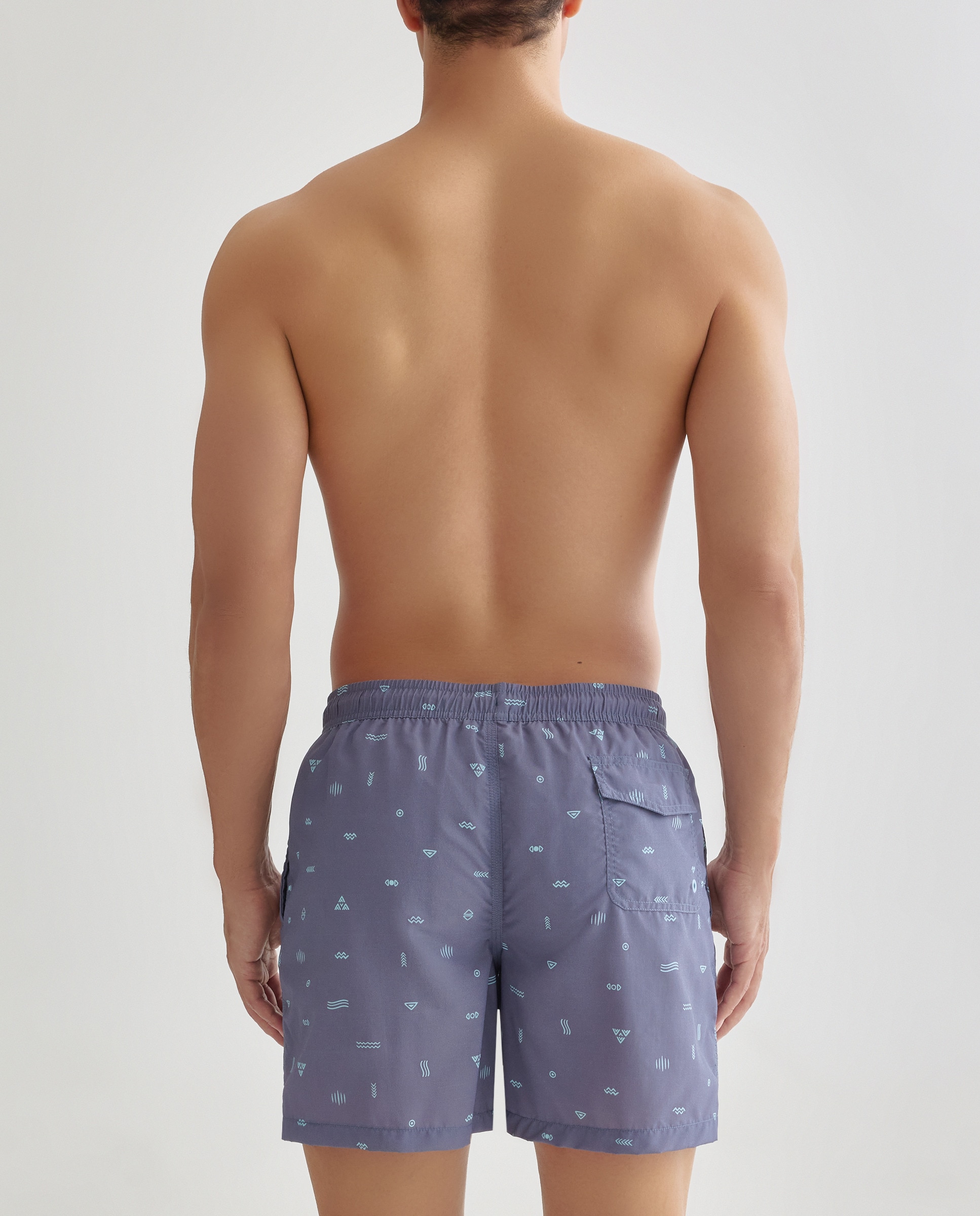 Bañador estampado símbolos hombre 400 Azul-2