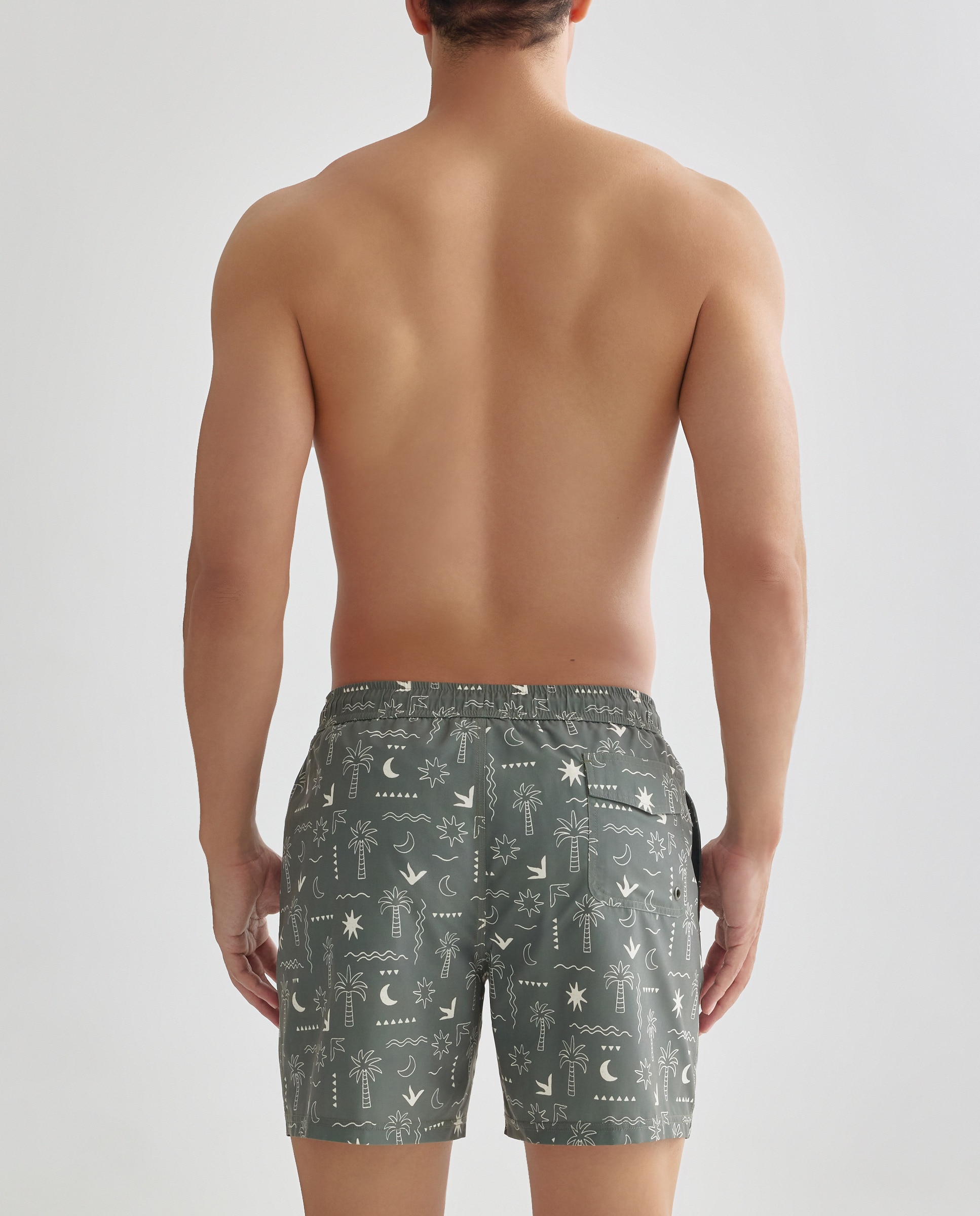 Bañador estampado abstracto hombre 520 Kaki-2