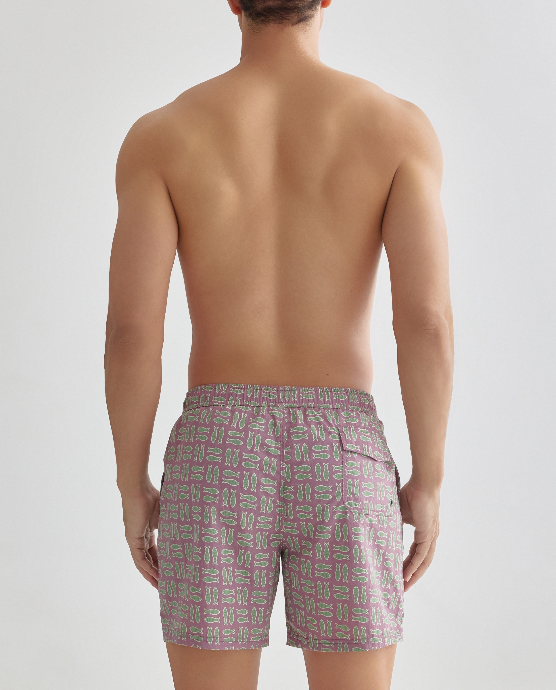 Bañador estampado sardinas hombre 282 Malva-2
