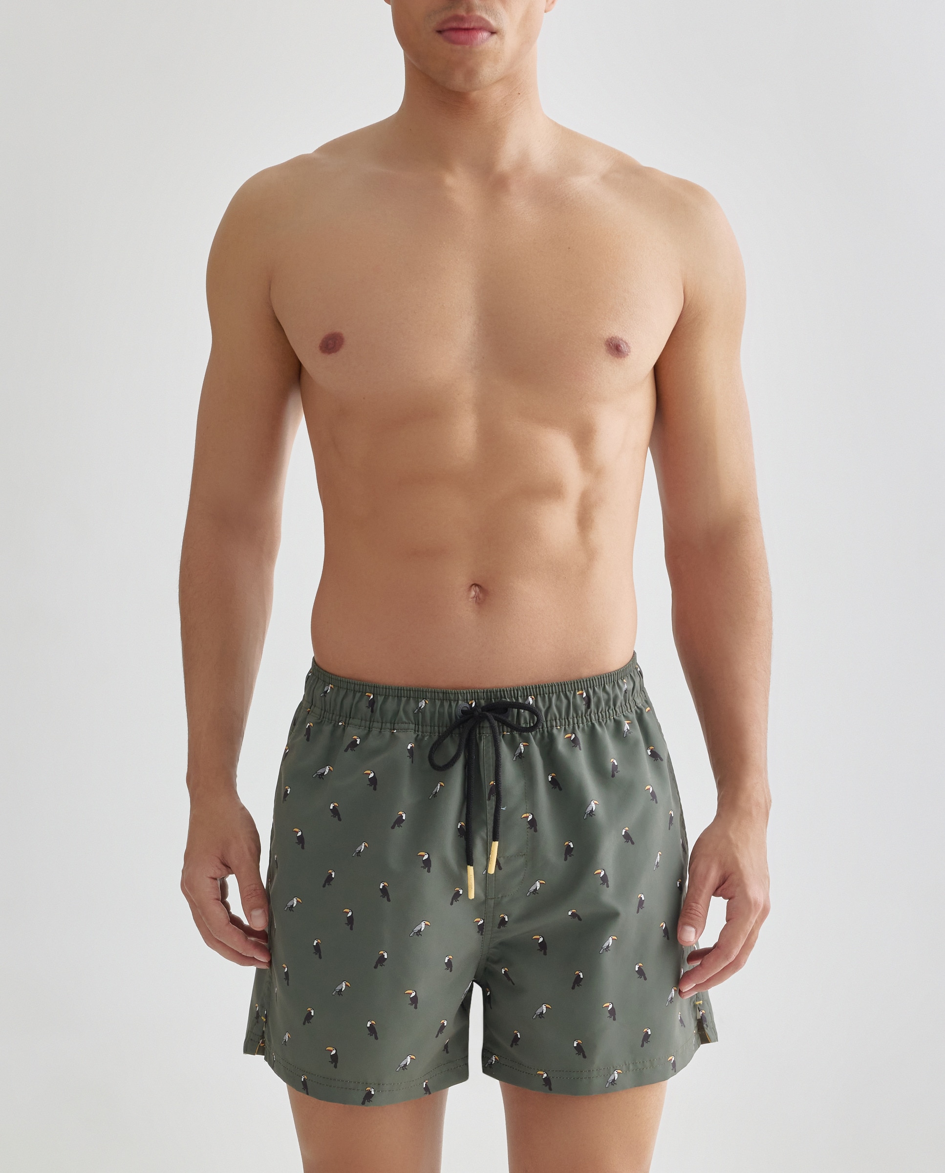 Calções de banho com estampado Verde-1