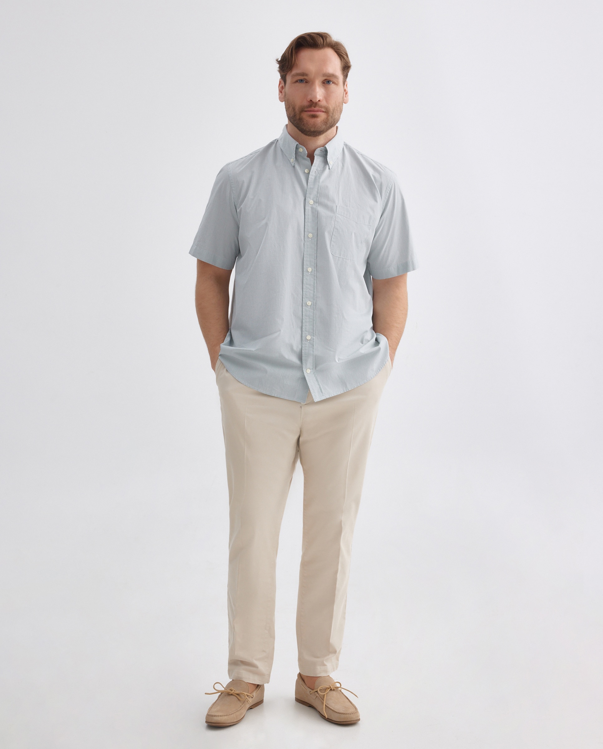 Imagem 0 de Camisa Casual de Popelina com Manga Curta Tamanhos Grandes