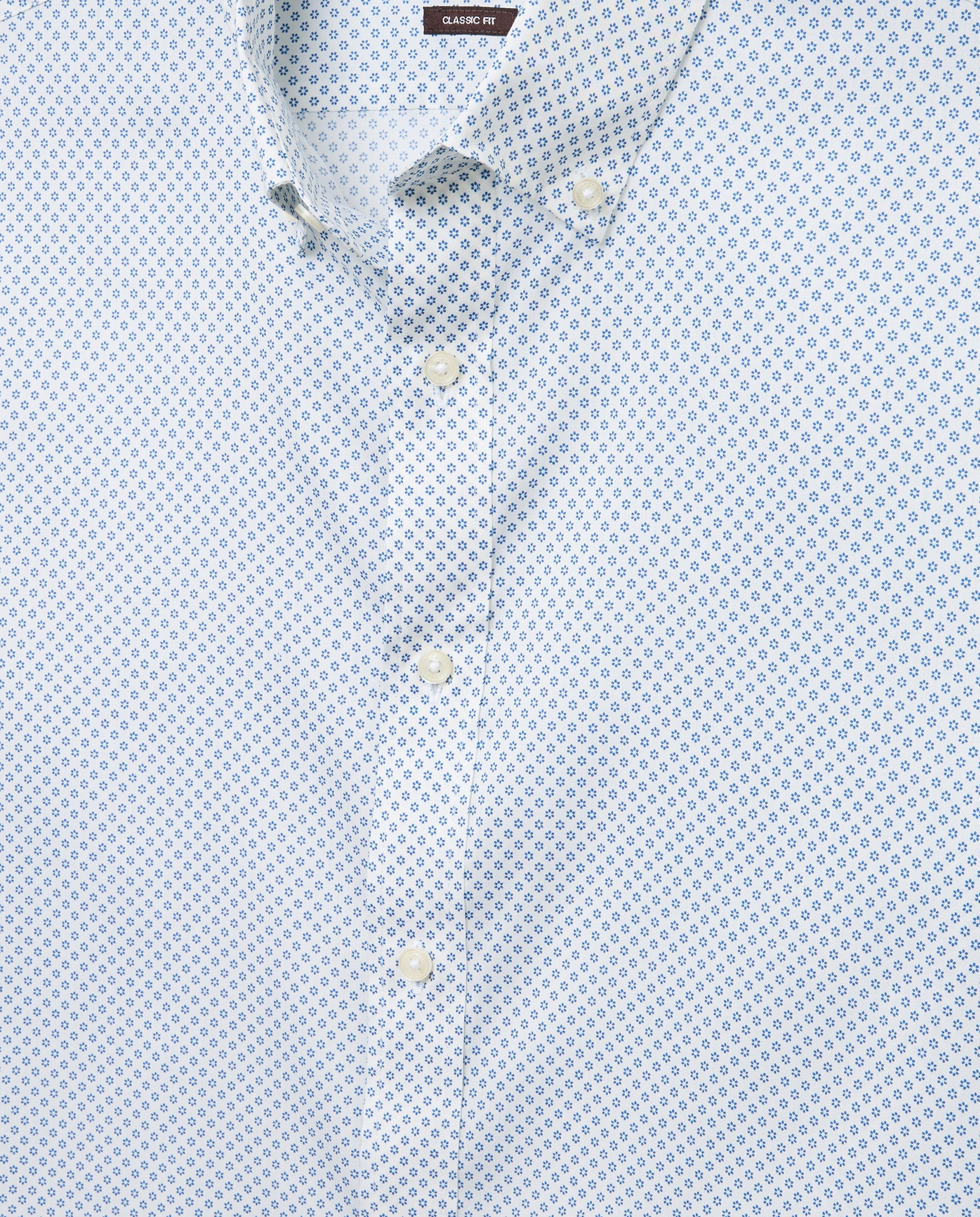 Camisa em Tecido Performance com Micro Estampado Branco-3