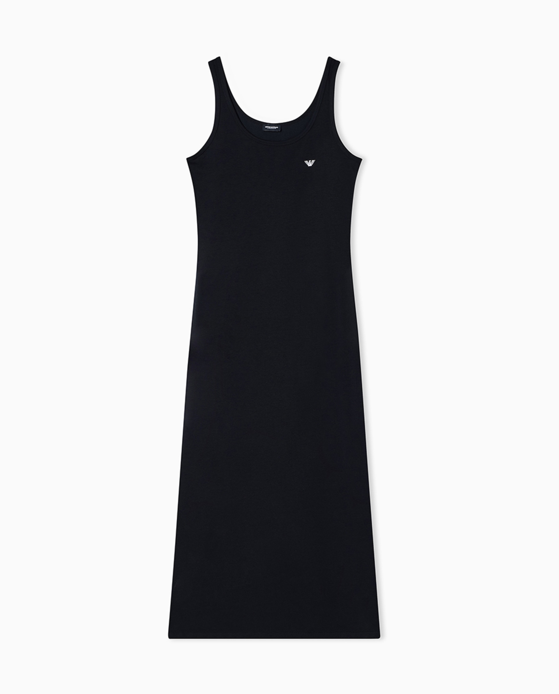 Vestido Comprido de Alças em Algodão "Everyday Cotton" Preto-3
