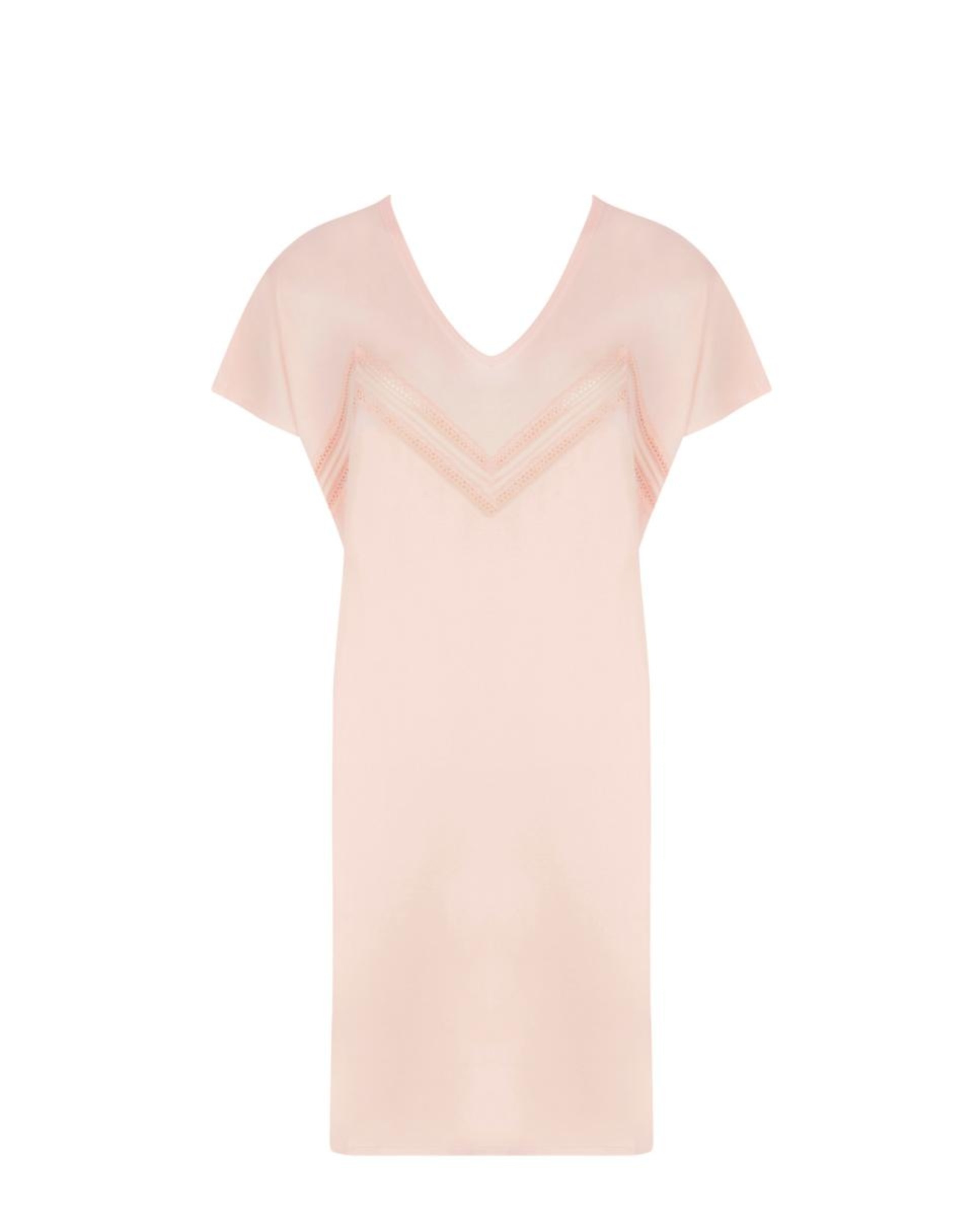 Imagem 0 de Camisa de Noite de Manga Caída Modal com Renda