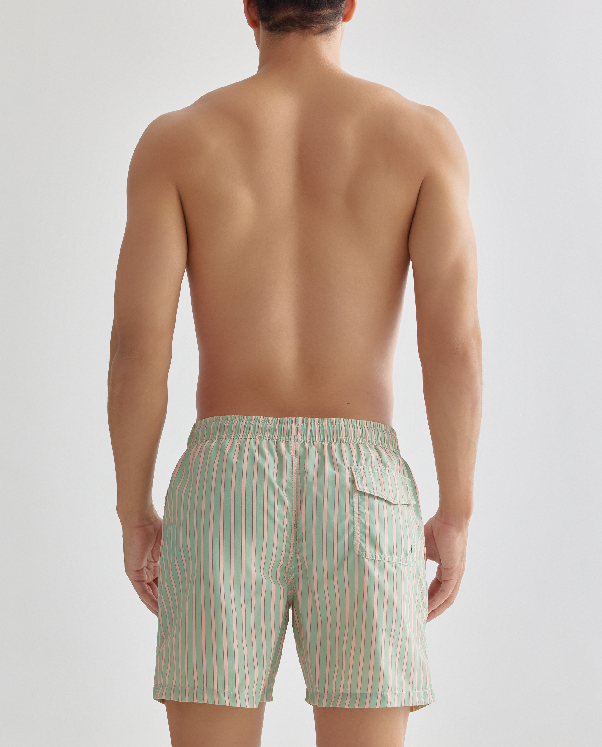 Bañador estampado rayas verde de hombre 500 VERDE-2