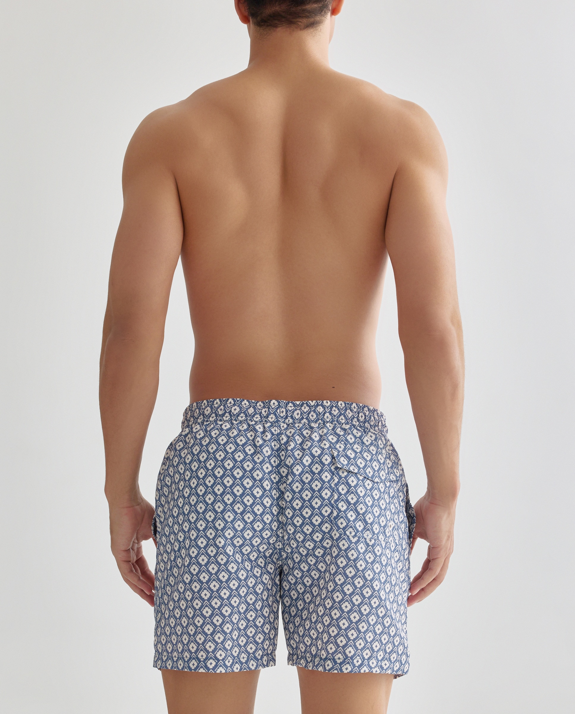 Bañador estampado sello indio de hombre 400 Azul-2