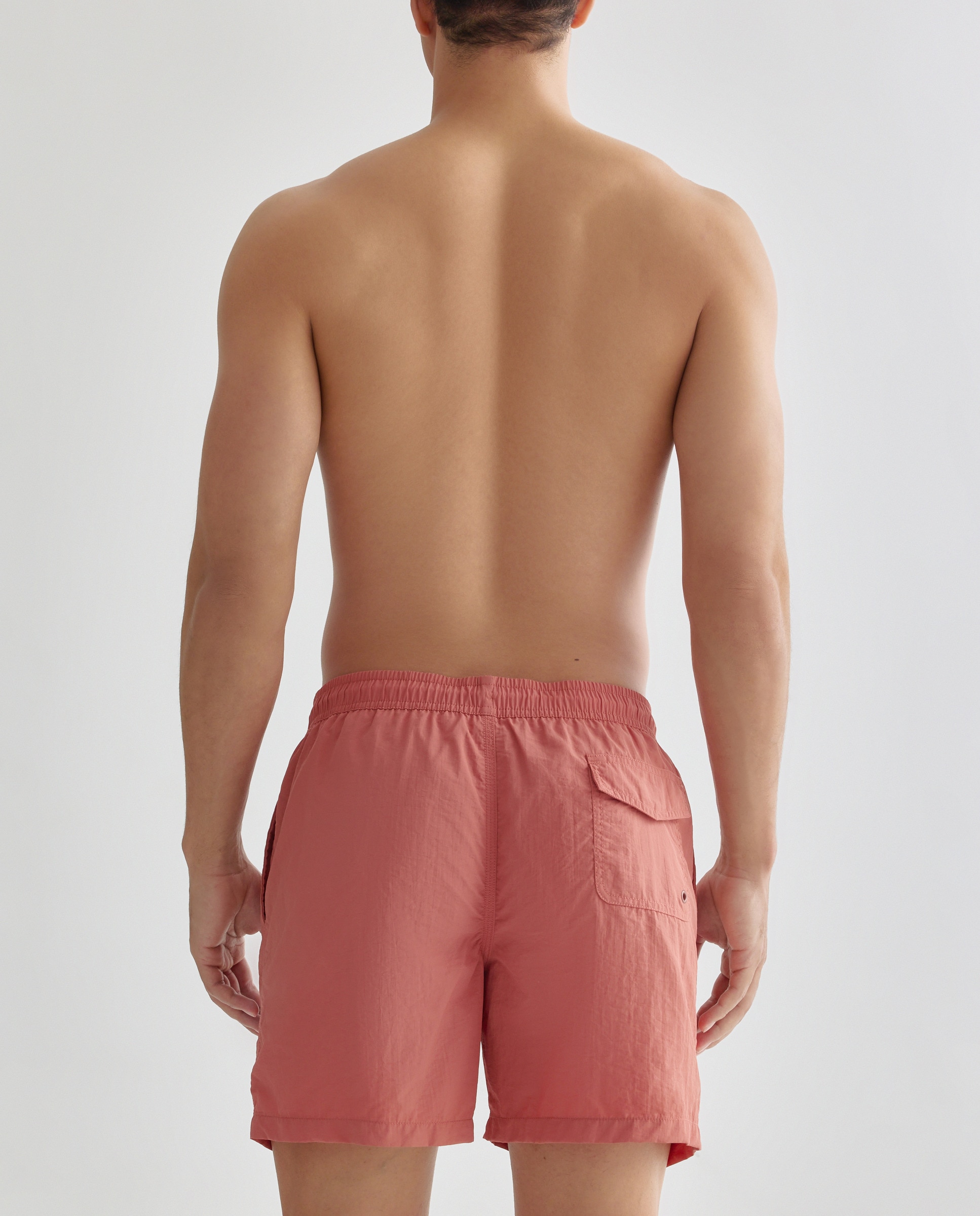 Bañador liso efecto lavado hombre 600 Rojo-2