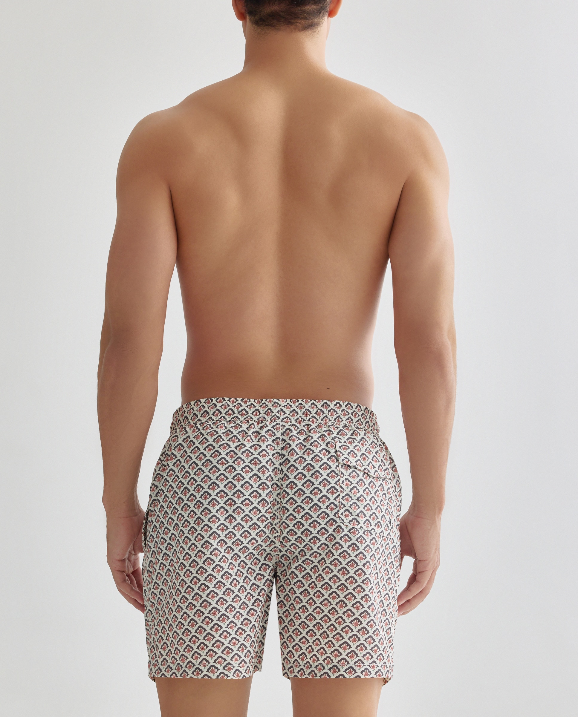 Bañador estampado flor sello hombre Blanco roto-2