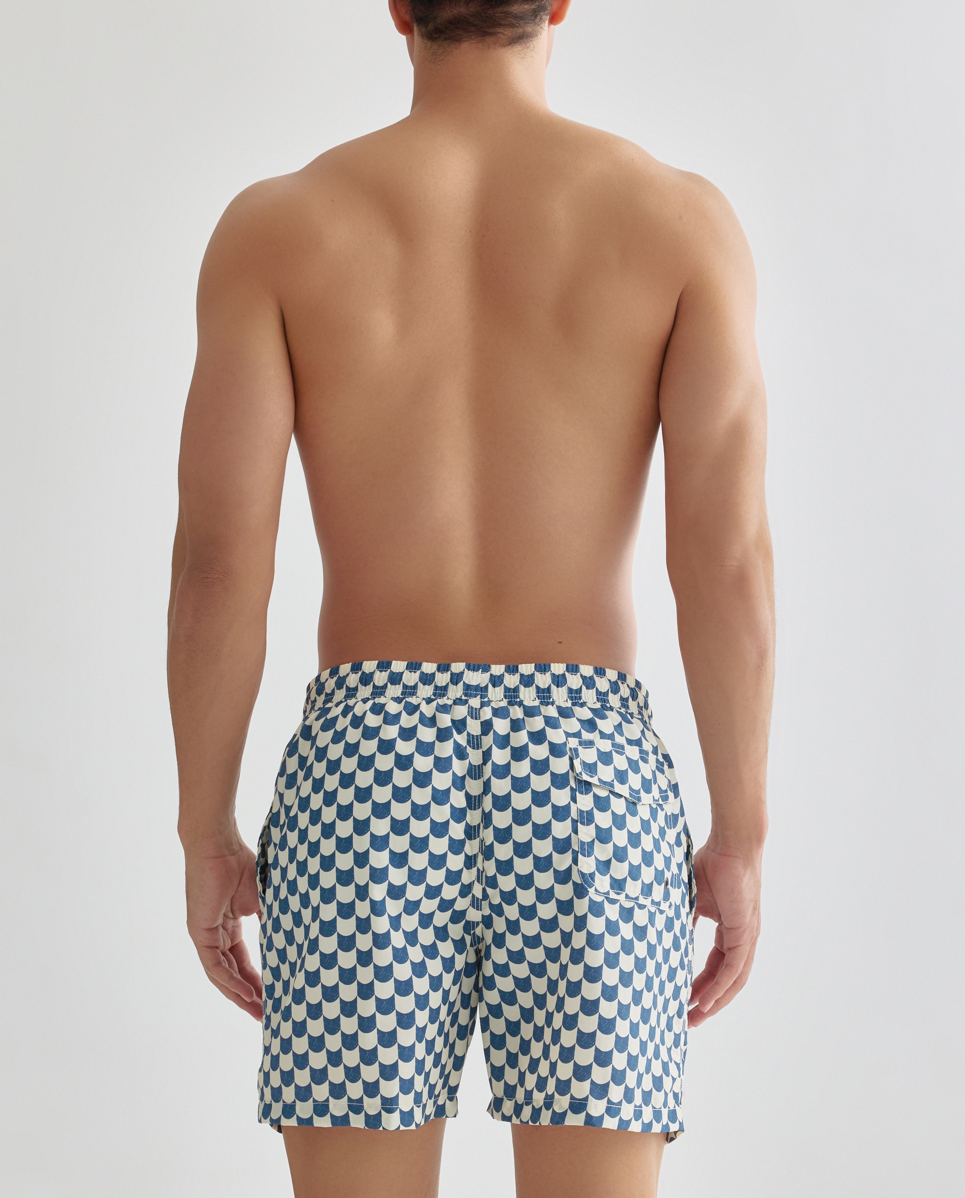 Bañador estampado geométrico bicolor hombre 400 Azul-2