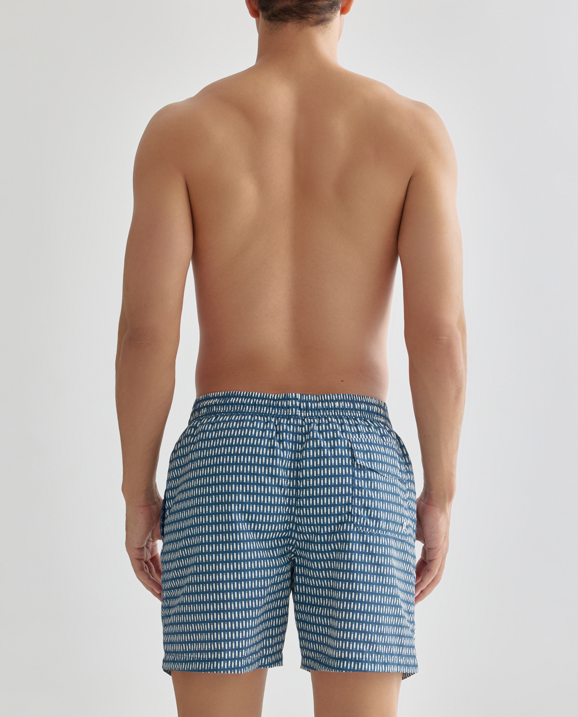 Bañador estampado geométrico hombre 400 Azul-2