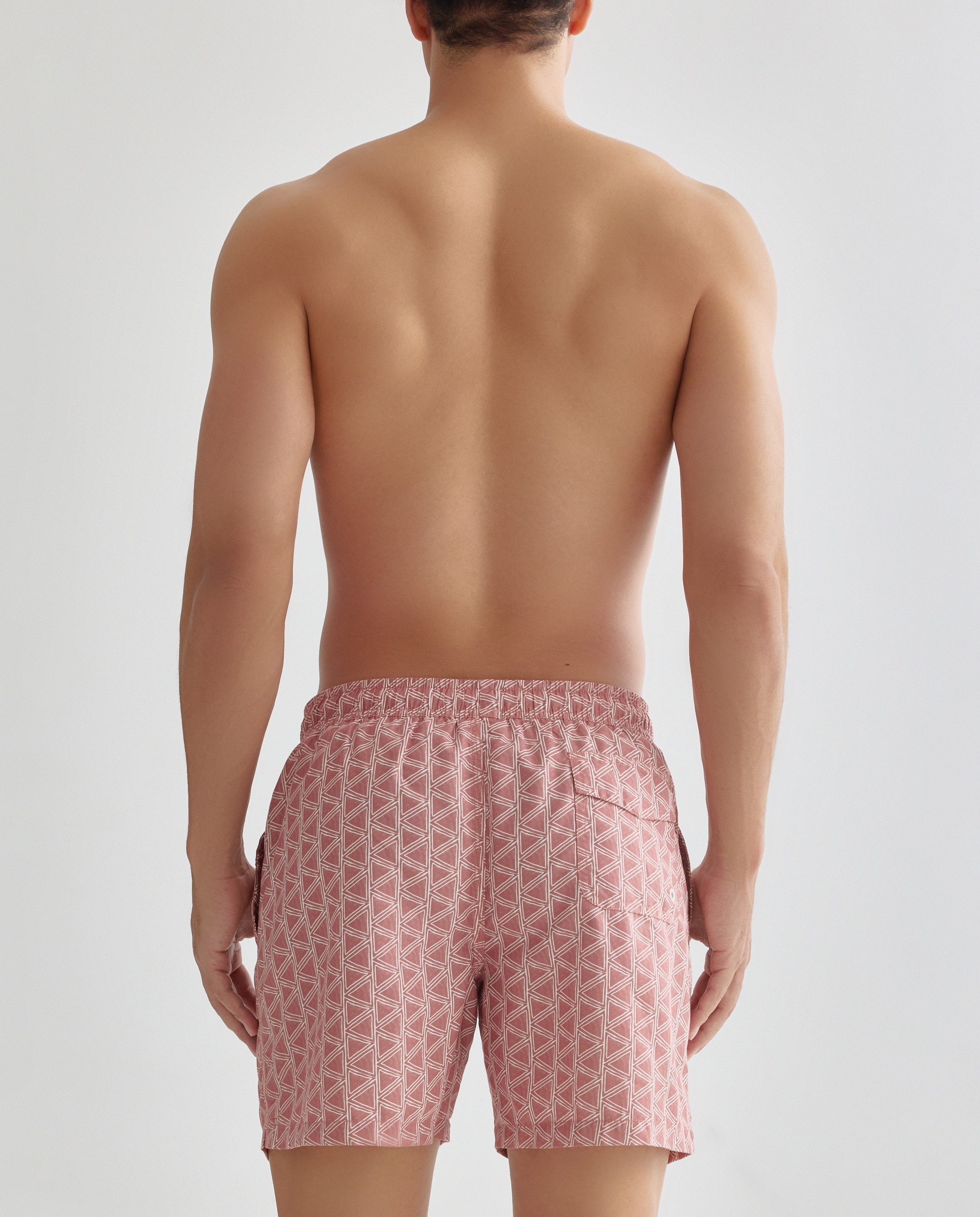 Bañador estampado pirámides hombre 600 Rojo-2
