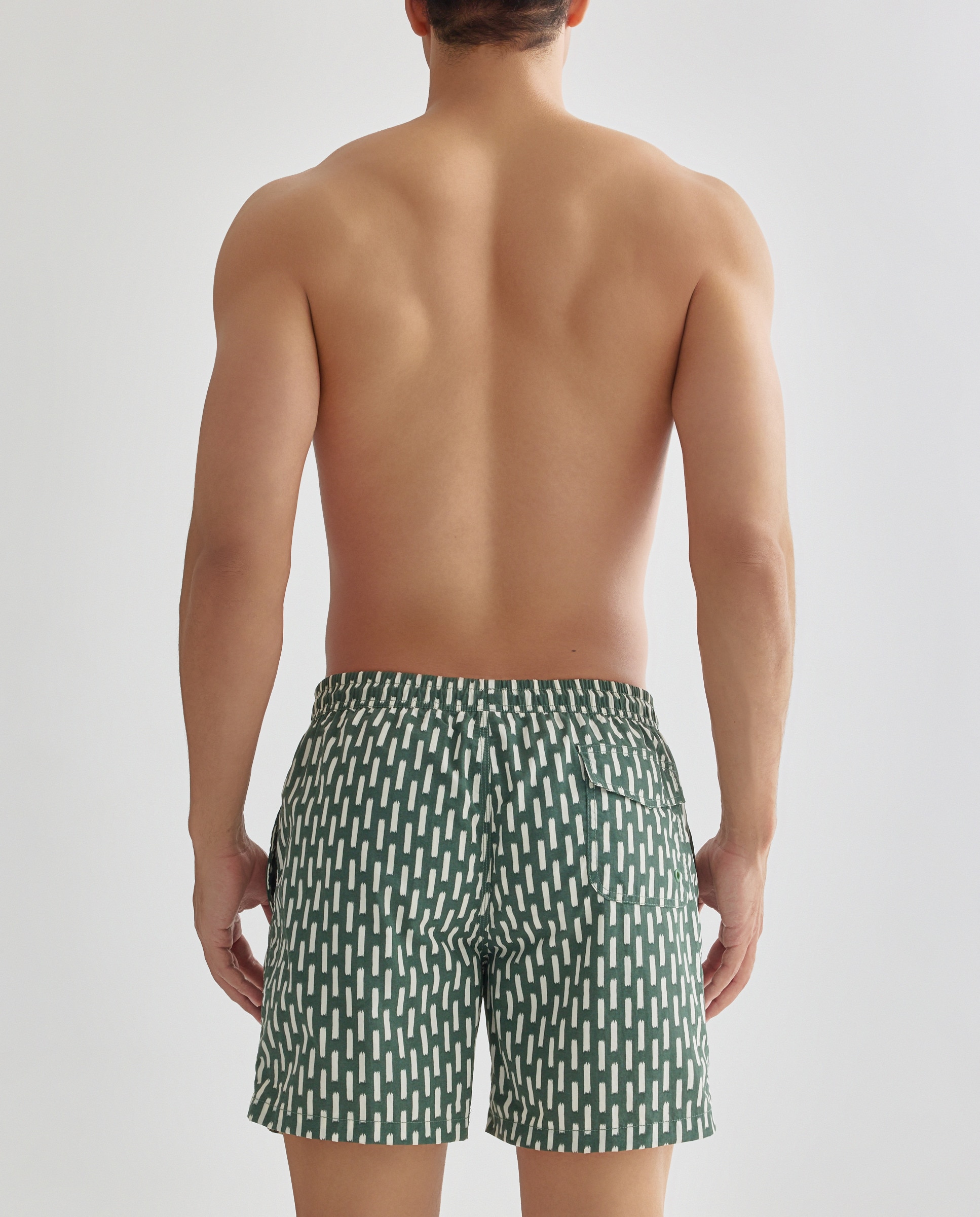 Bañador estampado pinceles hombre 530 Verde oscuro-2