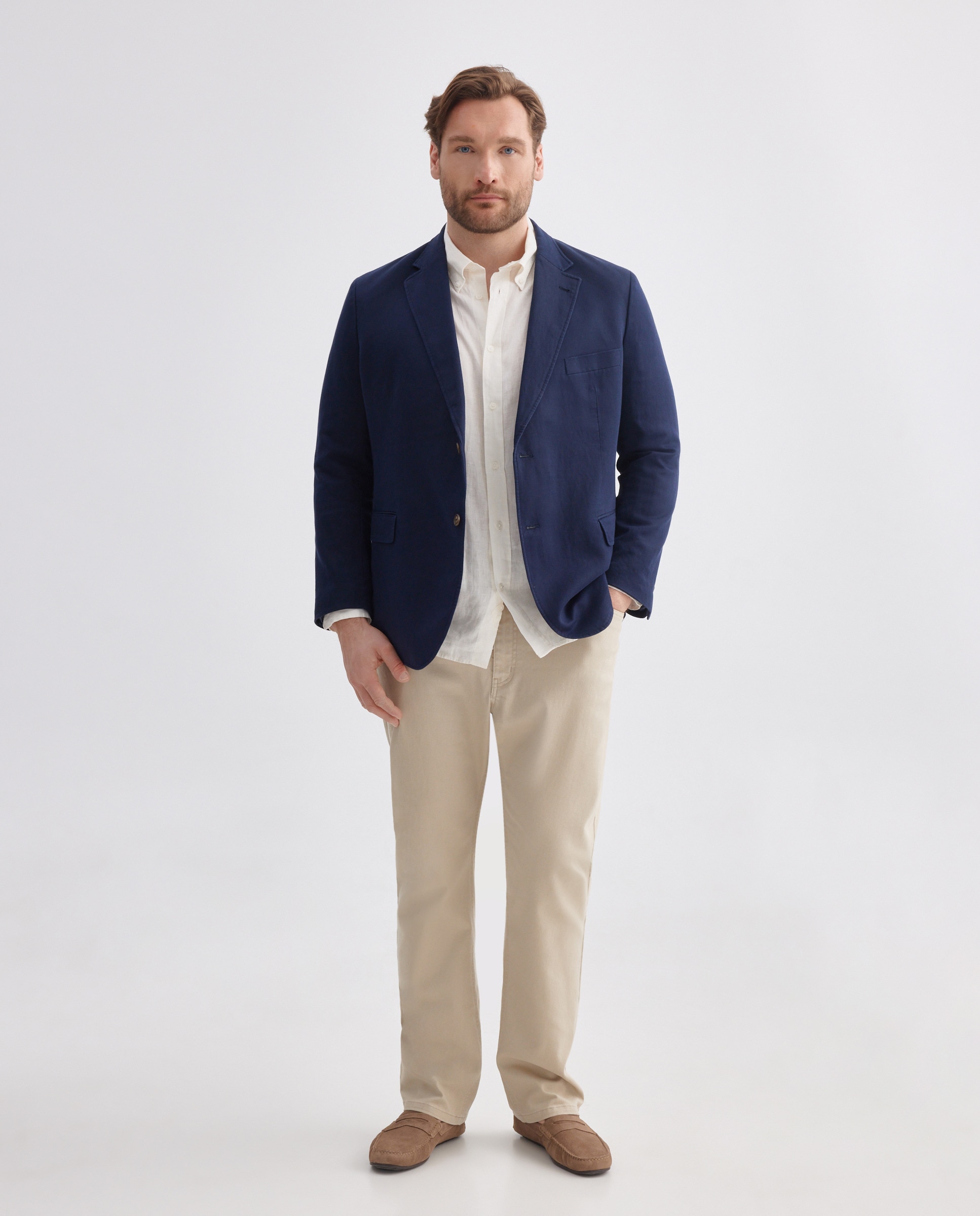 Imagem 0 de Casaco de Linho e Algodão com Lavagem Tamanhos Grandes