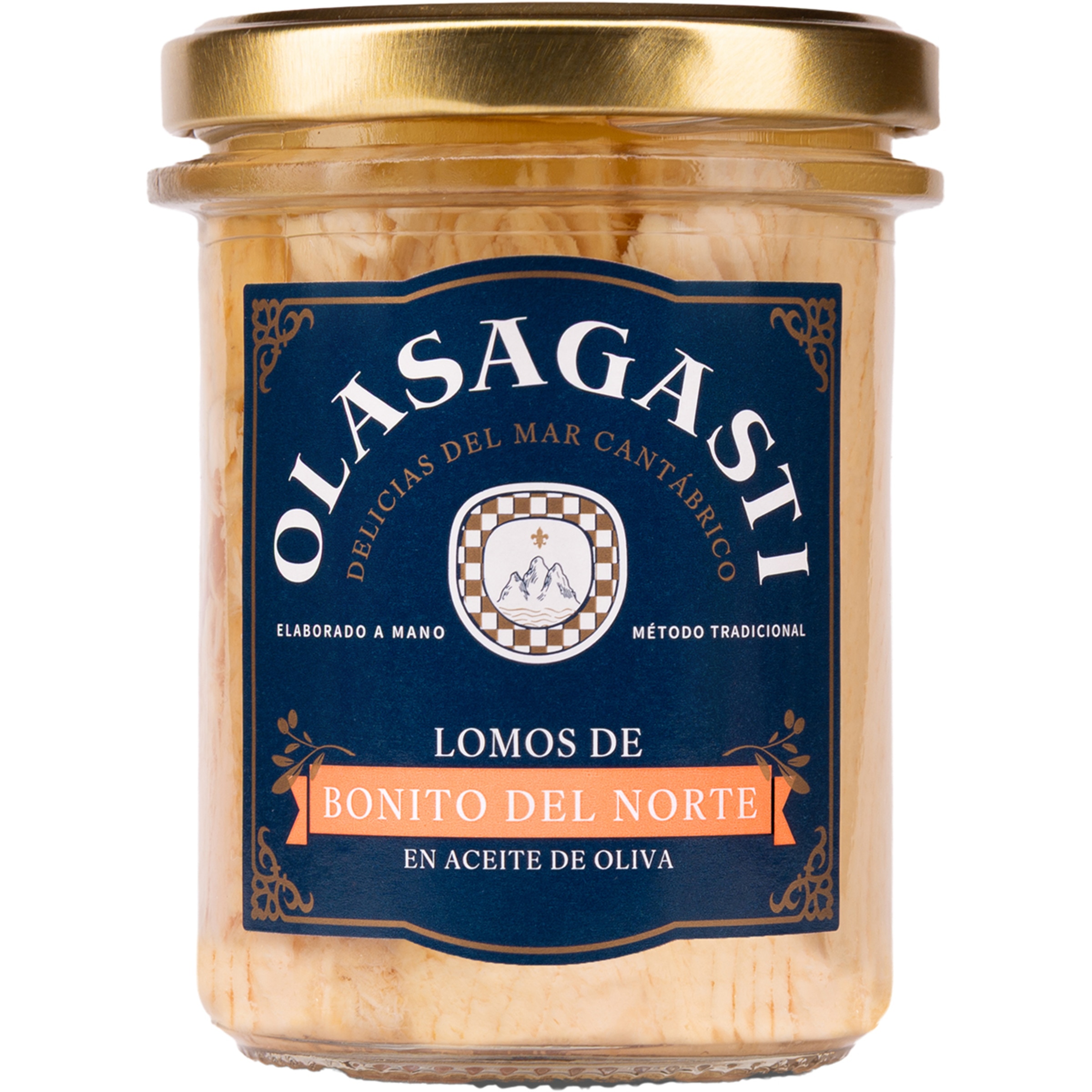 lomos de bonito del norte en aceite de oliva frasco 135 g neto escurrido