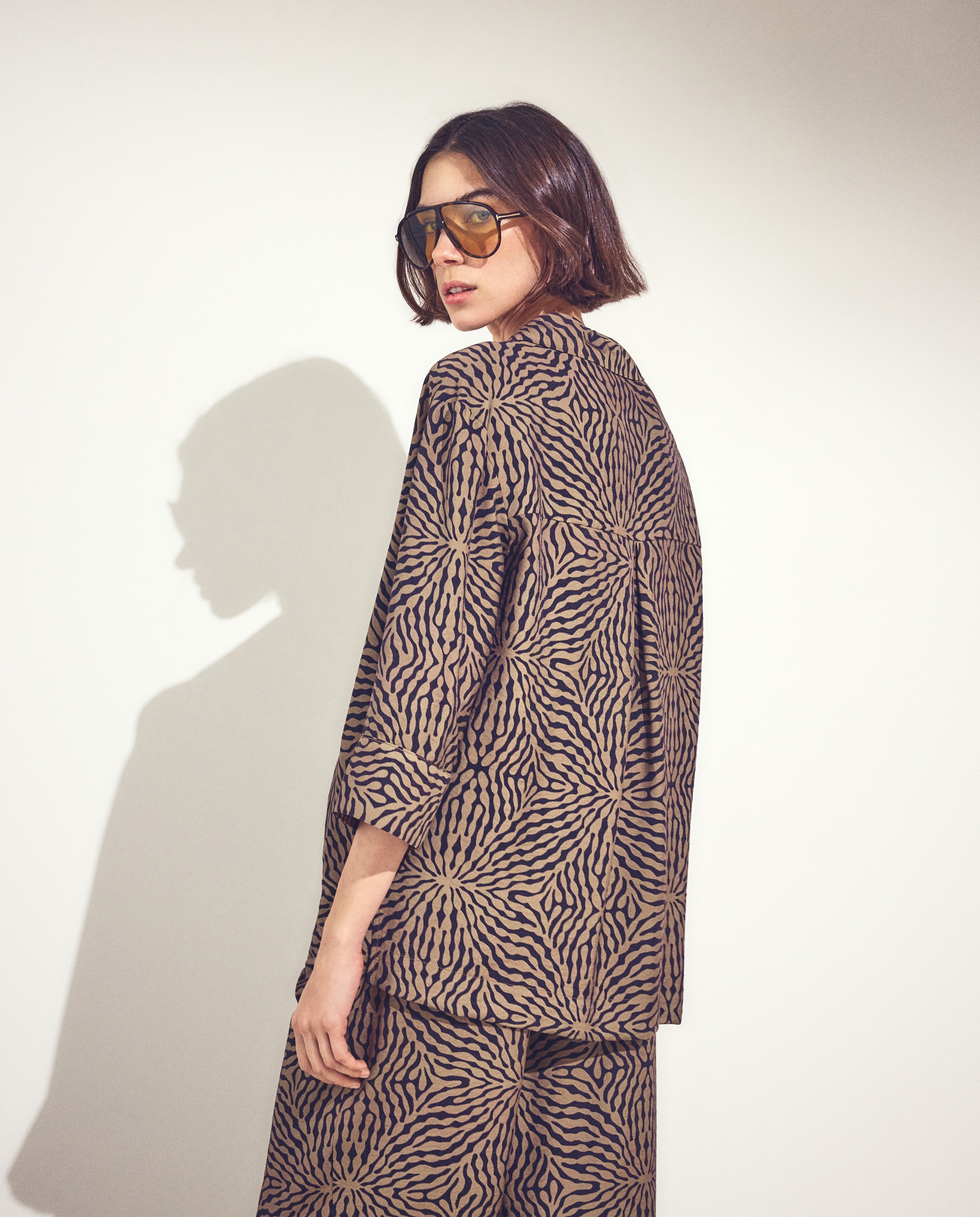 Top Tipo Polo com Animal Print Verde-2