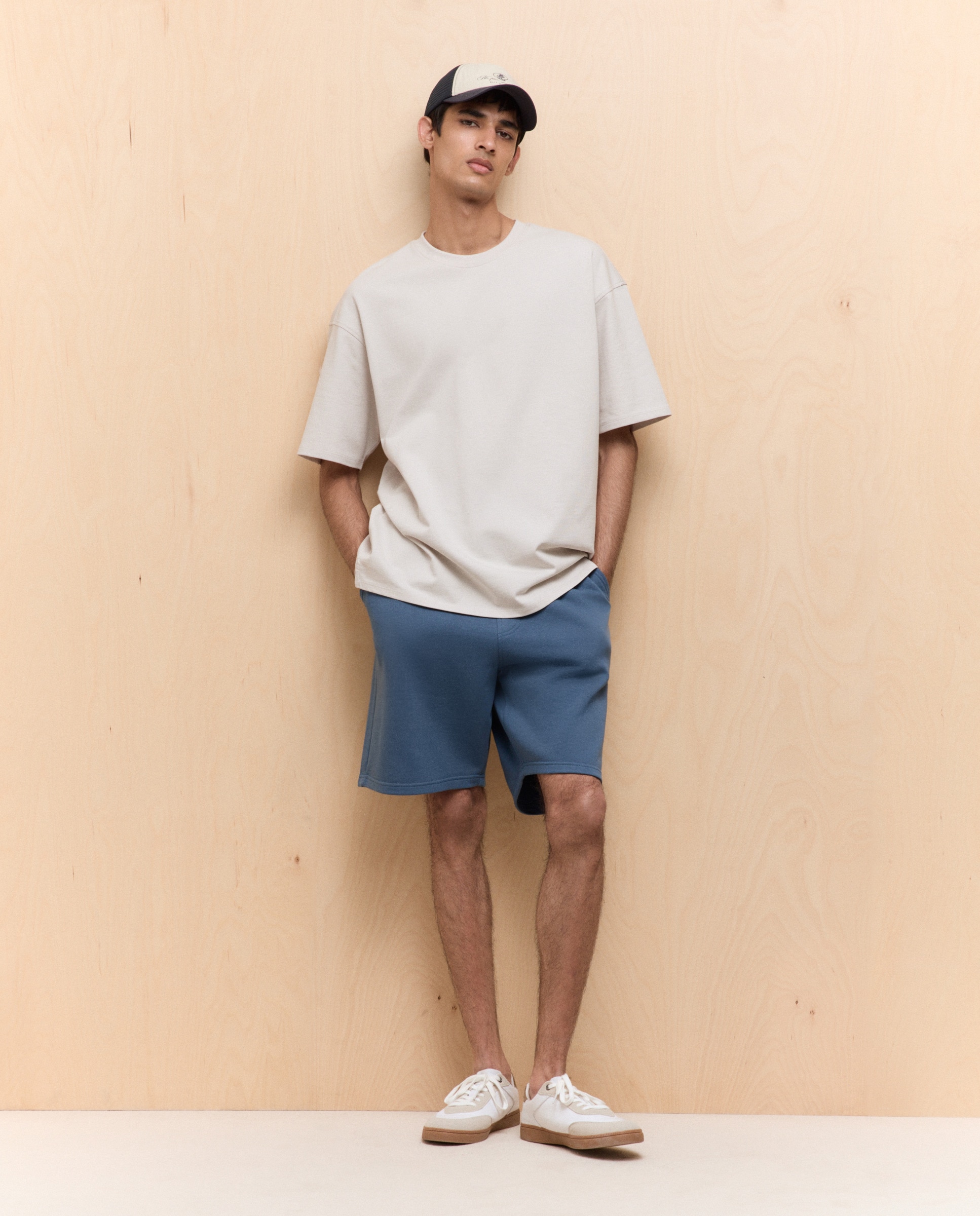 T-shirt Relaxed Fit com Manga Curta 130 Marfim-3