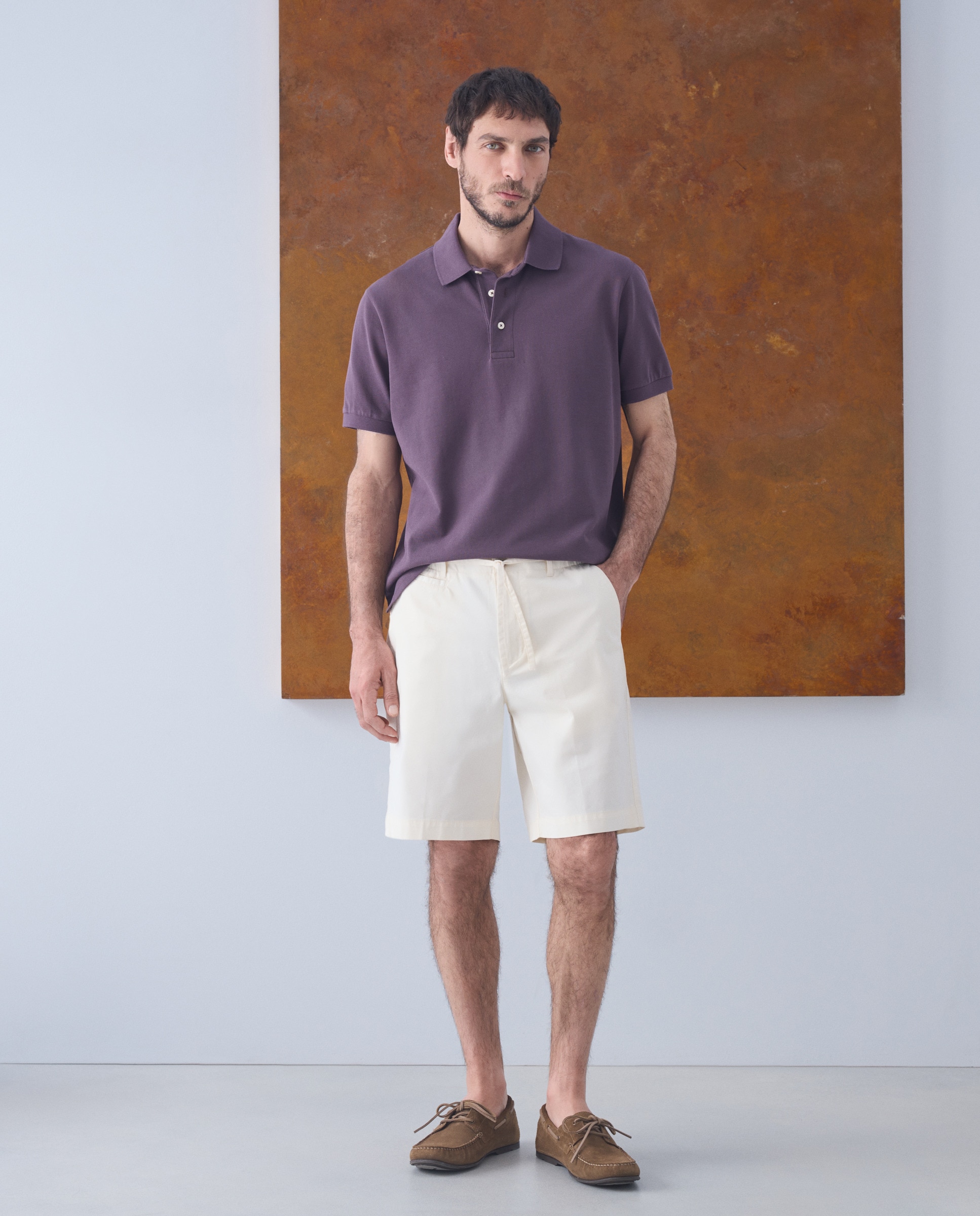 Bermudas de homem Branco-1