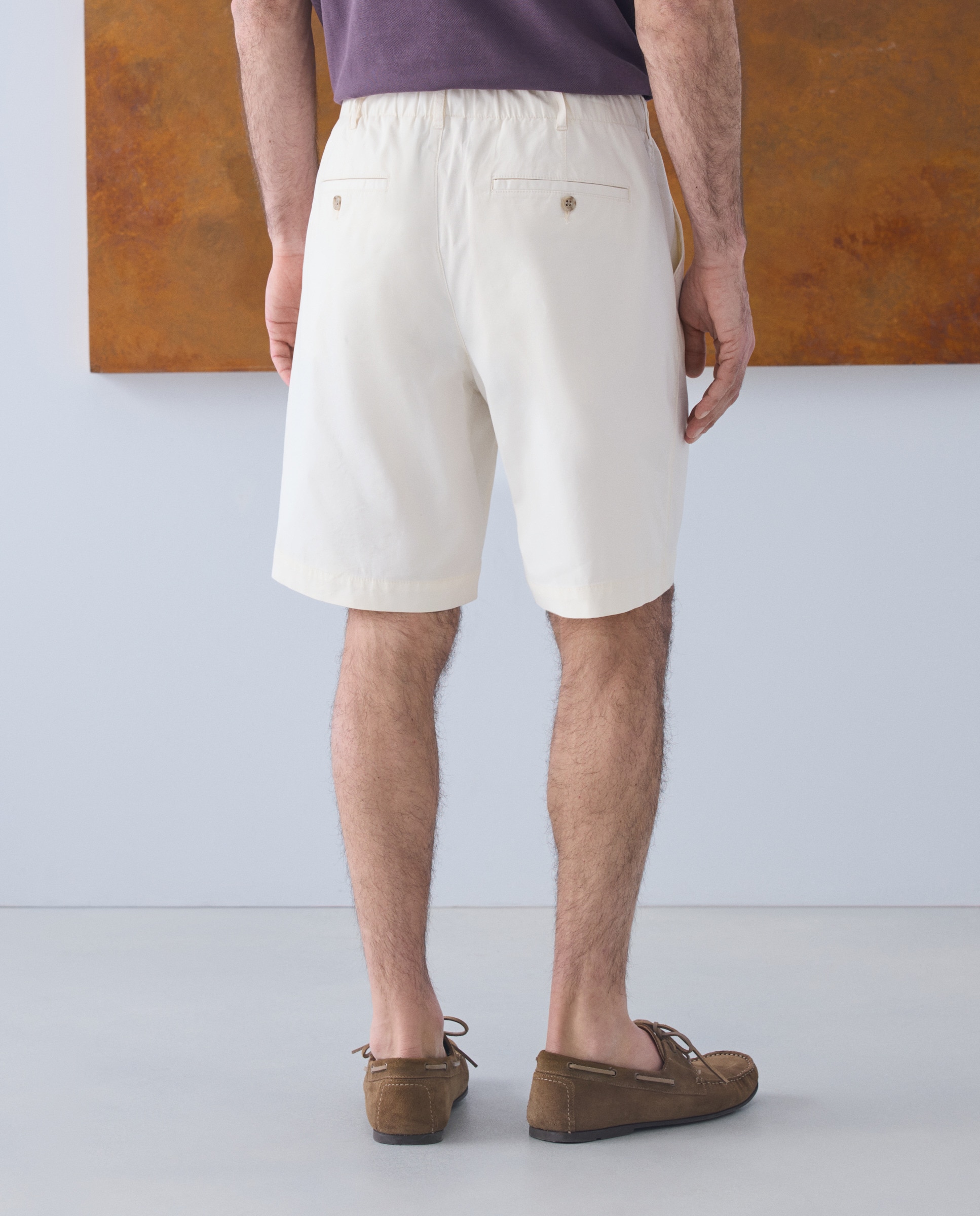 Bermudas de homem Branco-3