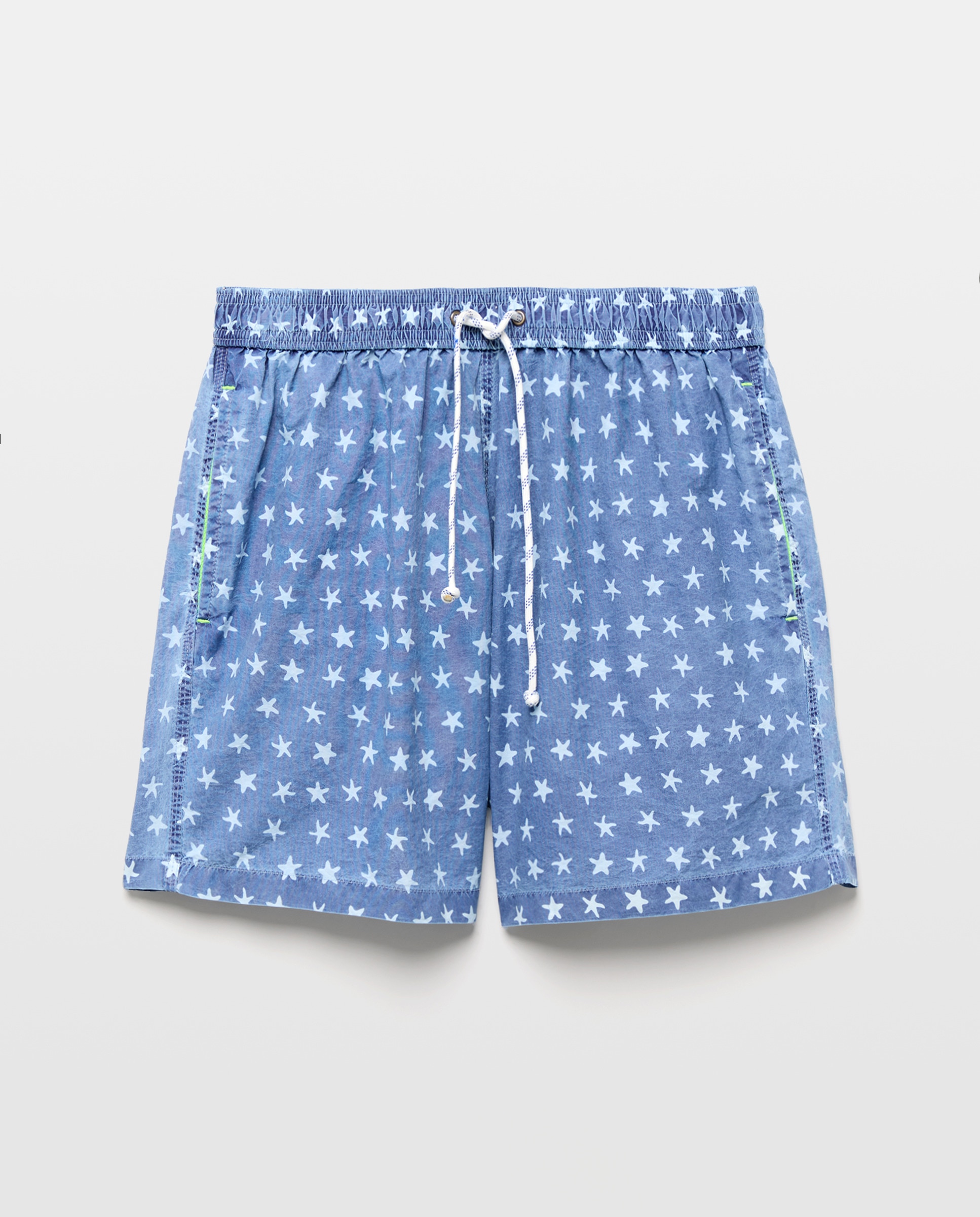 Calções de Banho com Dois Bolsos Laterais Azul-1