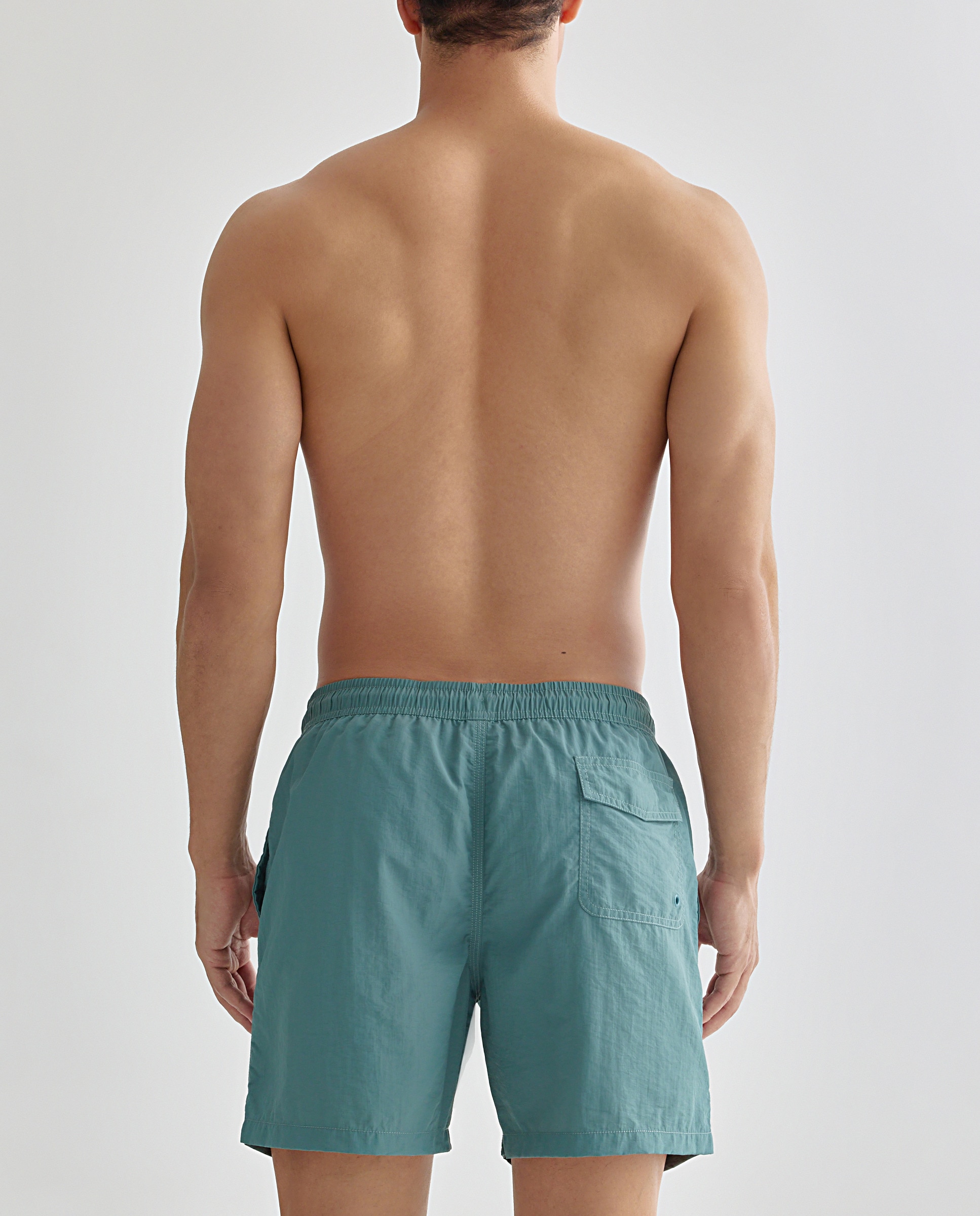 Bañador liso efecto lavado hombre 530 Verde oscuro-2