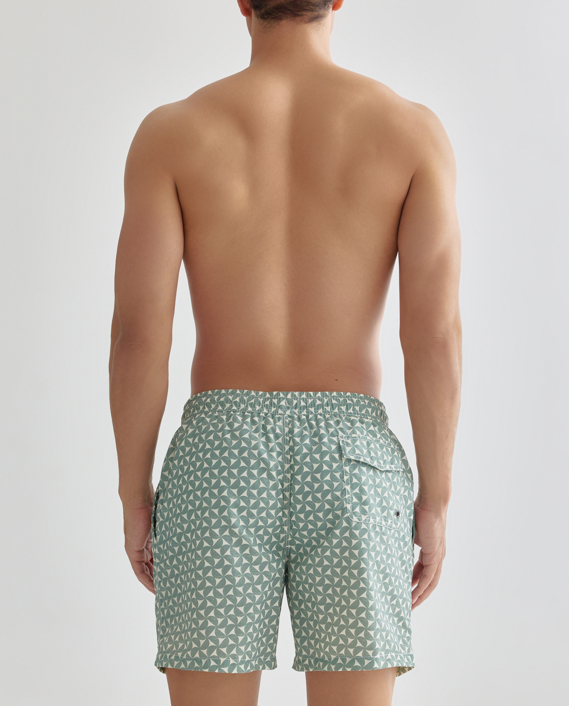 Bañador estampado geométrico bicolor hombre 510 Verde claro-2