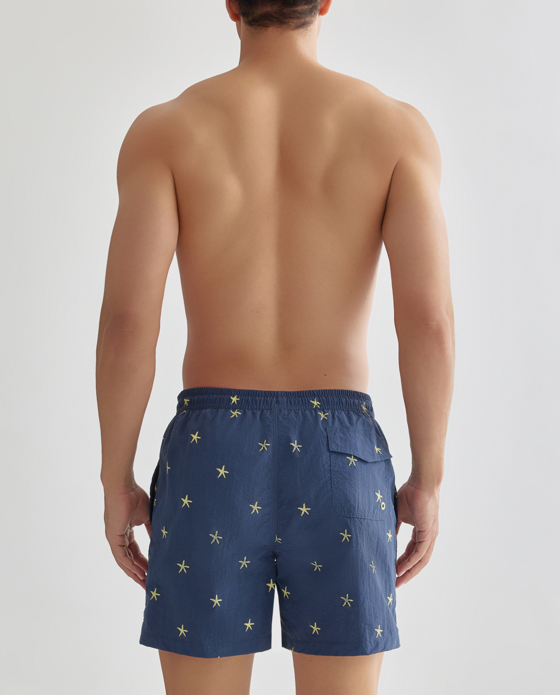 Bañador estampado estrella de mar hombre Azul marino-2