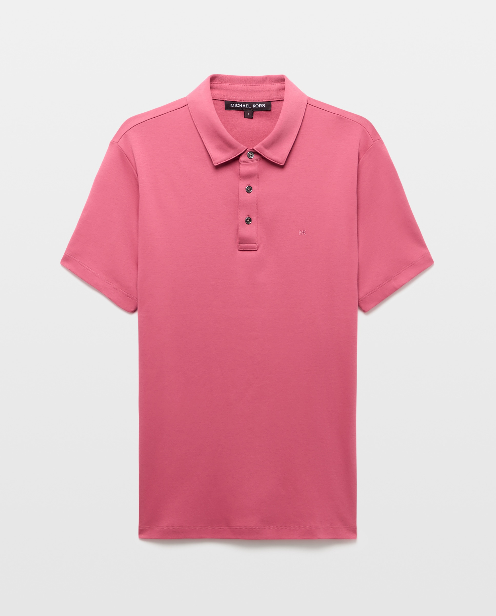 Pólo custom de algodão com logótipo bordado Rosa-3