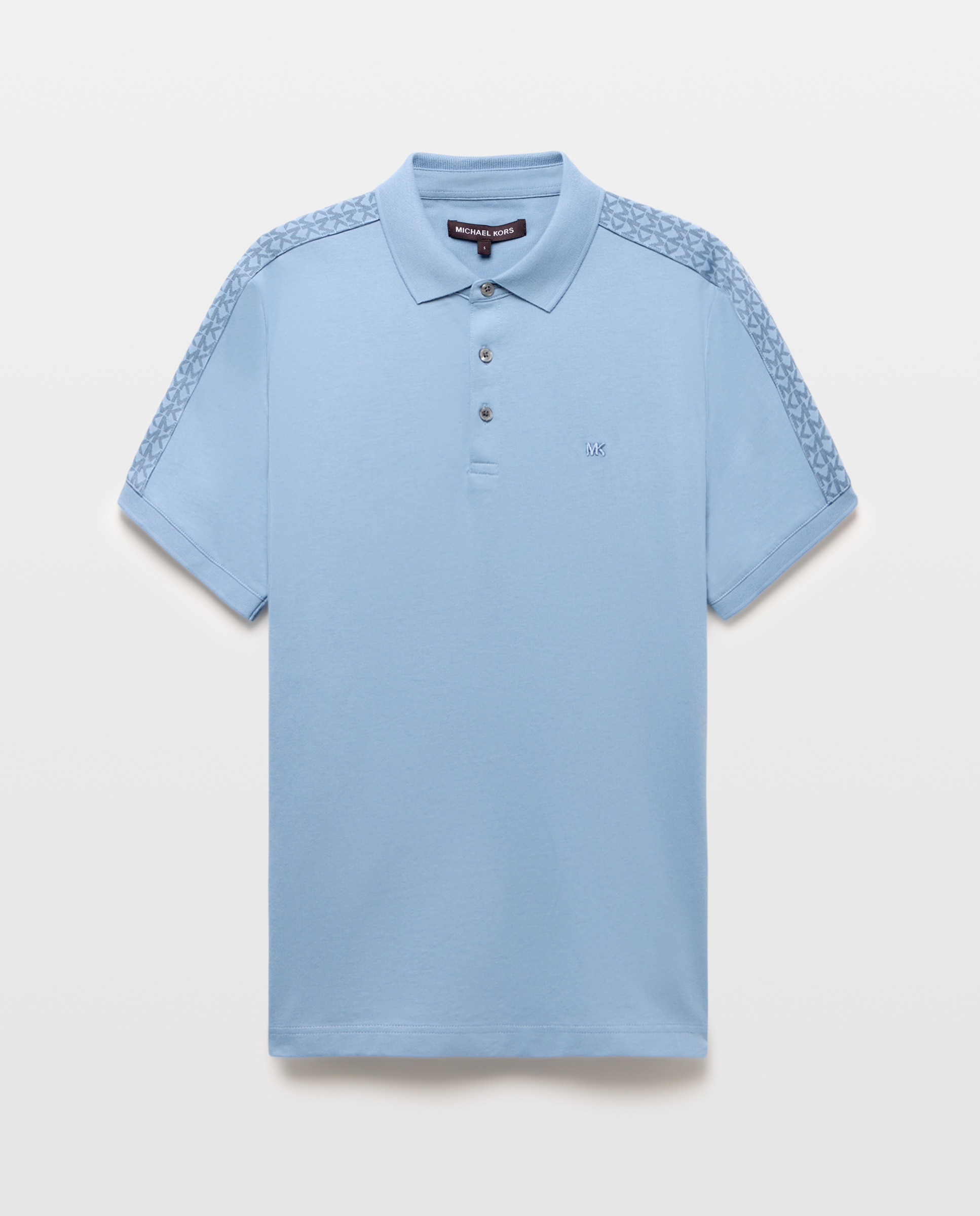 Imagem 0 de Polo de Manga Curta com Rebordo Decorativo Lateral com Logótipos