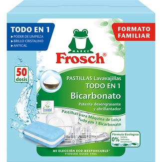 detergente lavavajillas Todo en 1 con bicarbonato caja 50 dosis - Frosch