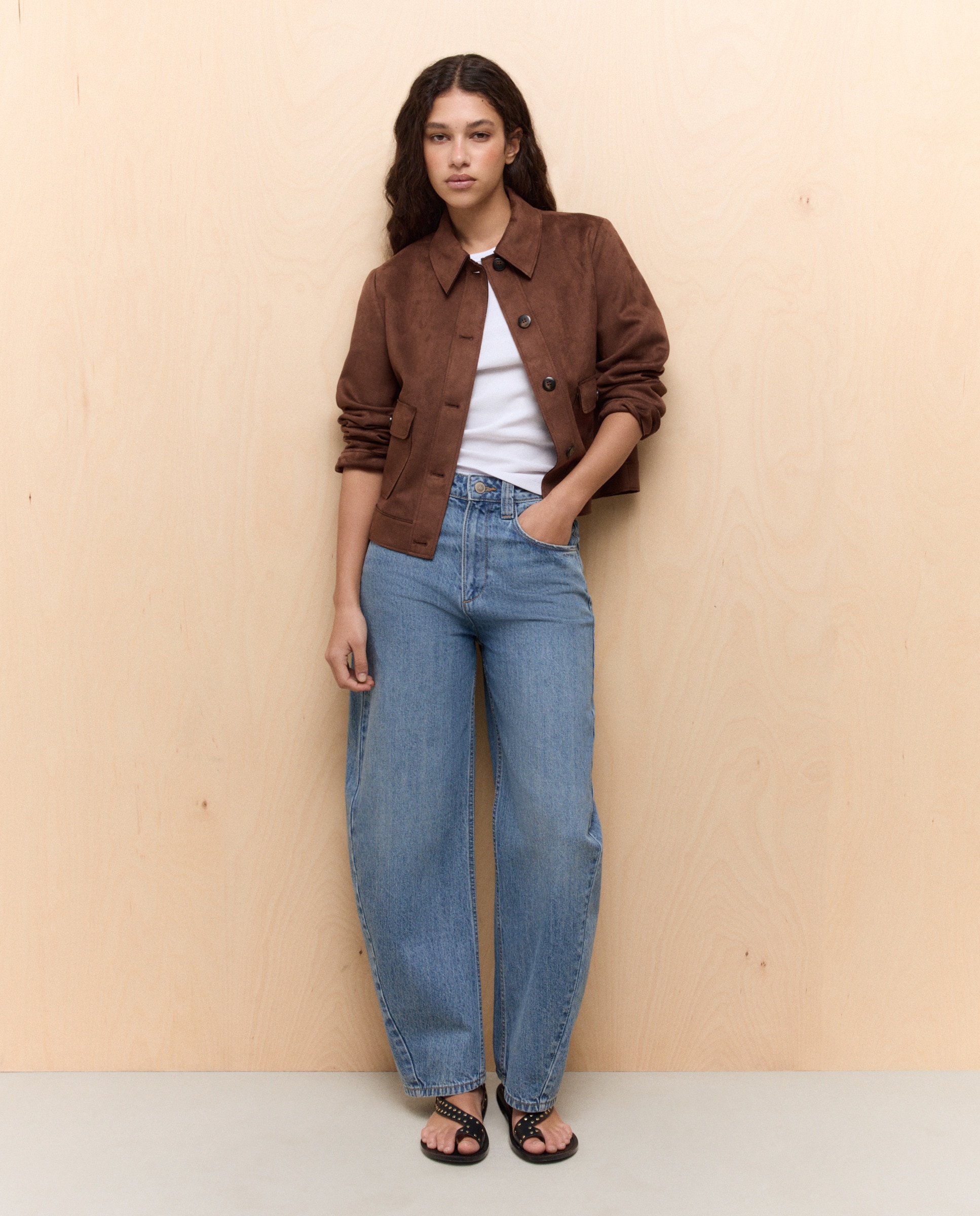 Imagem 0 de Jeans Largas com Cintura Média