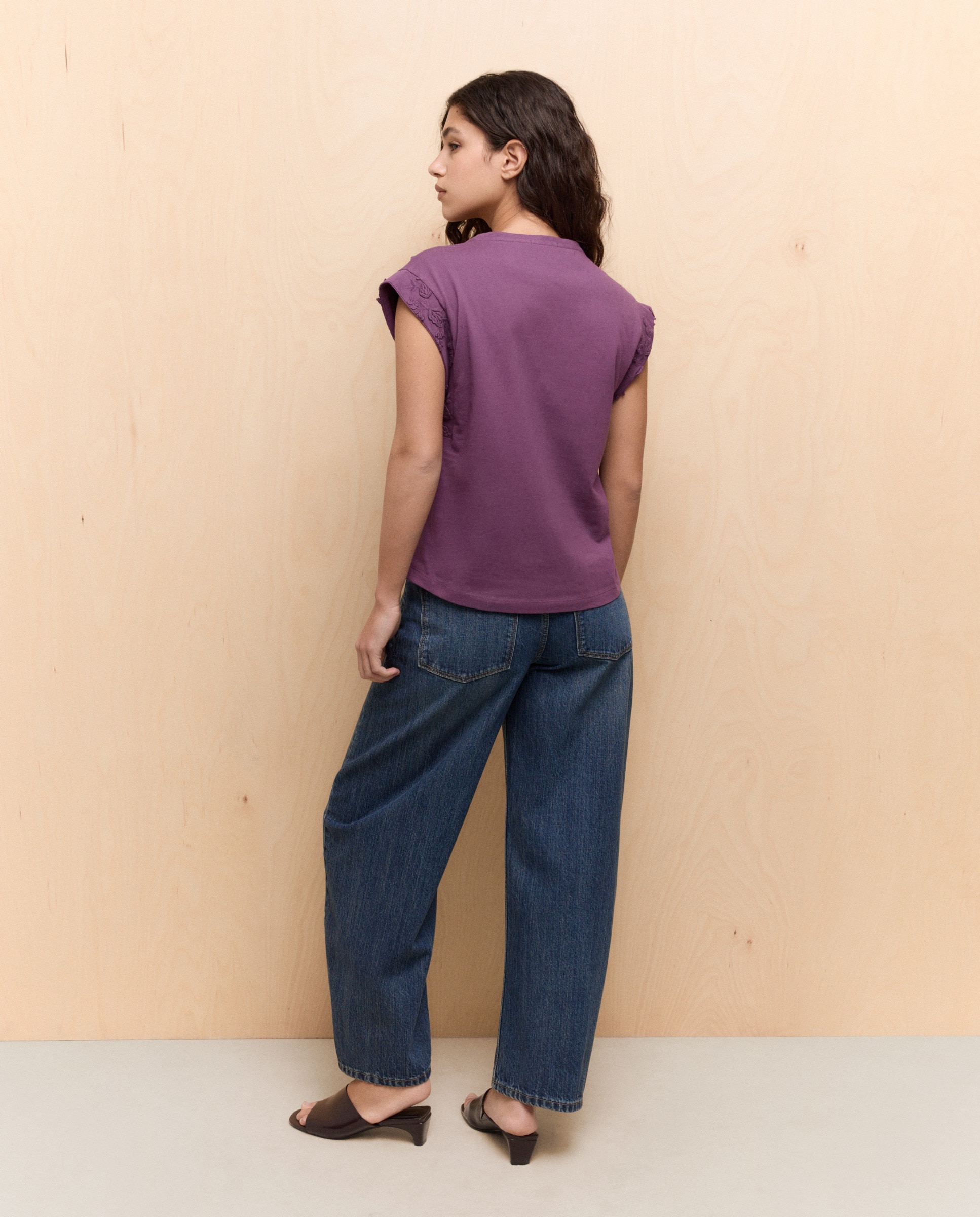 T-shirt sem mangas Roxo-4