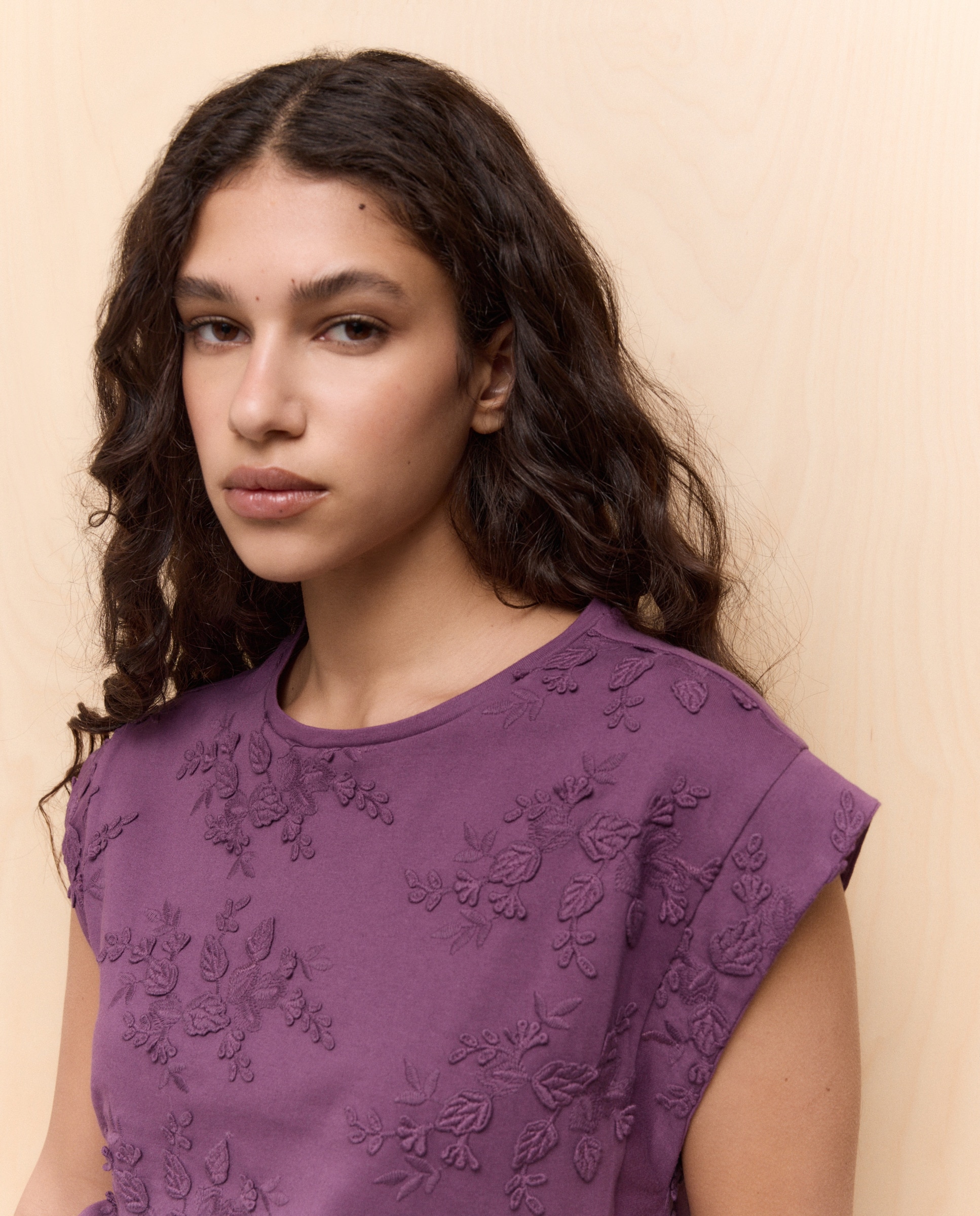 T-shirt sem mangas Roxo-2