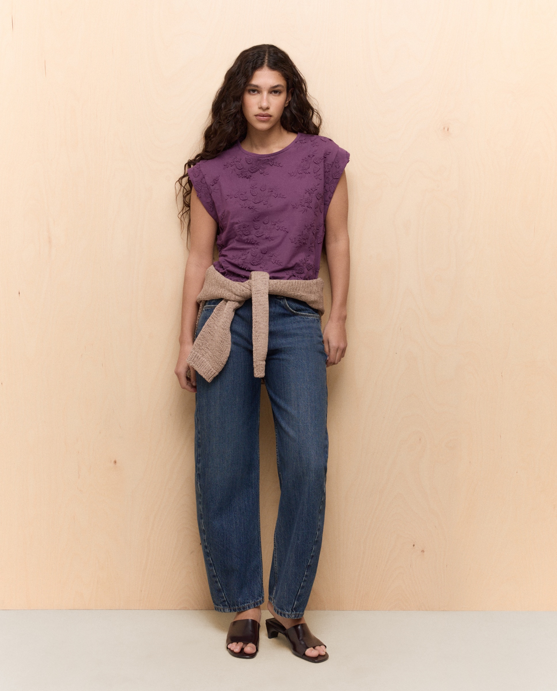 T-shirt sem mangas Roxo-3