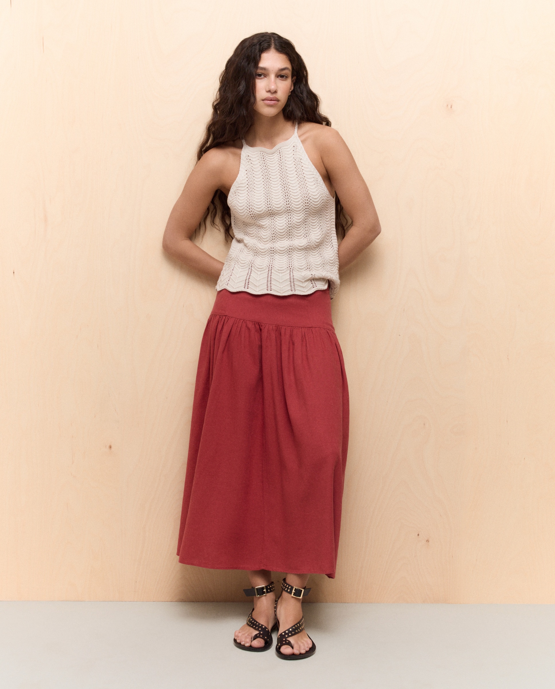 Top de Crochet com Ondas Bege-3