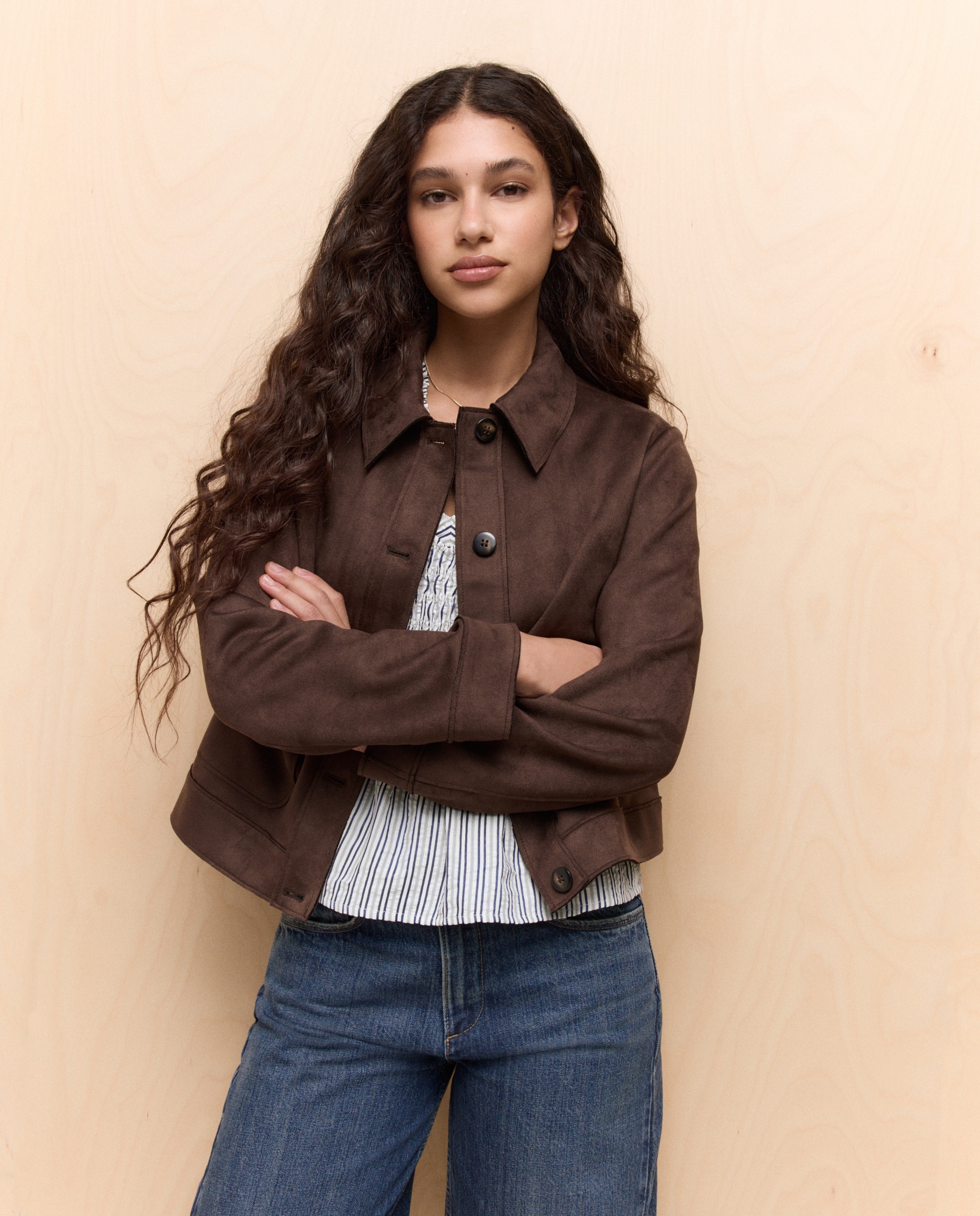 Imagem 0 de Blusão com Efeito de Camurça