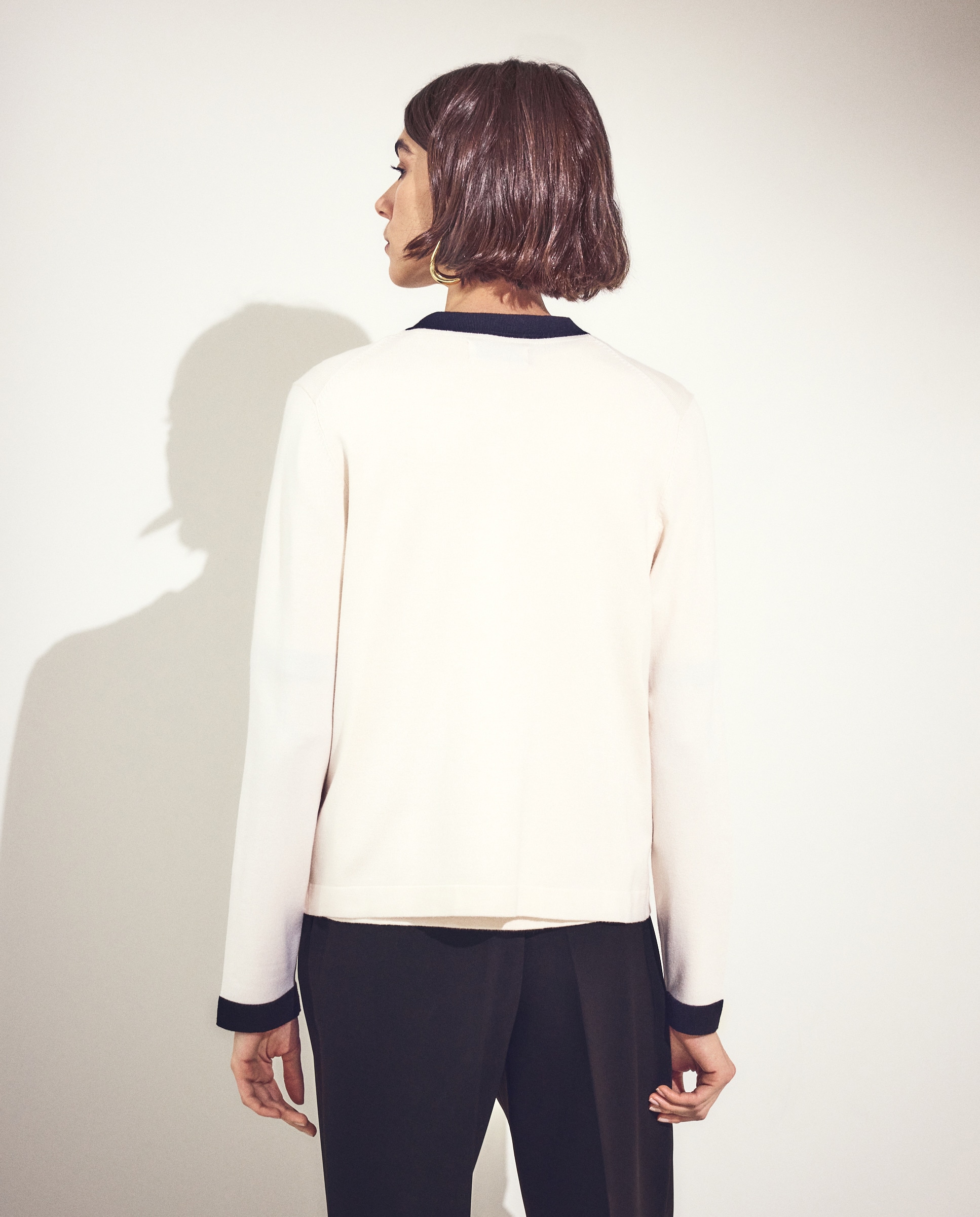 Twin Set Fitted Casaco e Camisola de Malha Lisos 120 Cru-4