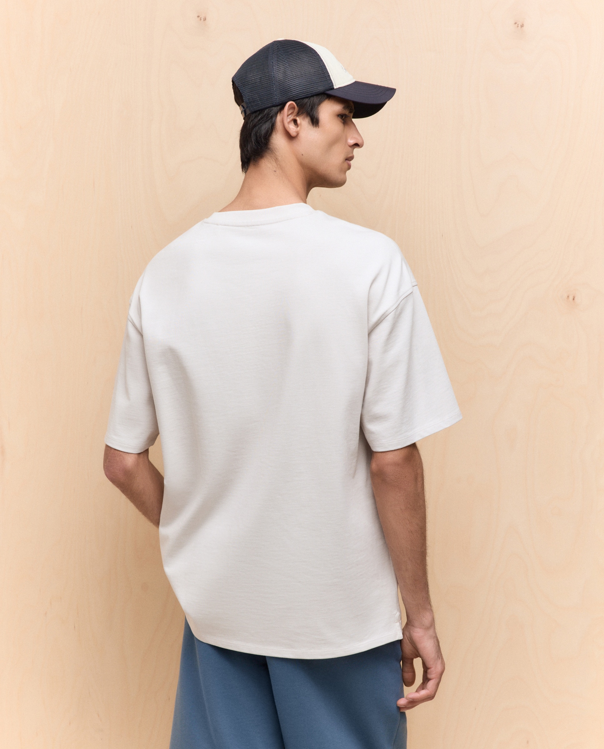 T-shirt Relaxed Fit com Manga Curta 130 Marfim-2