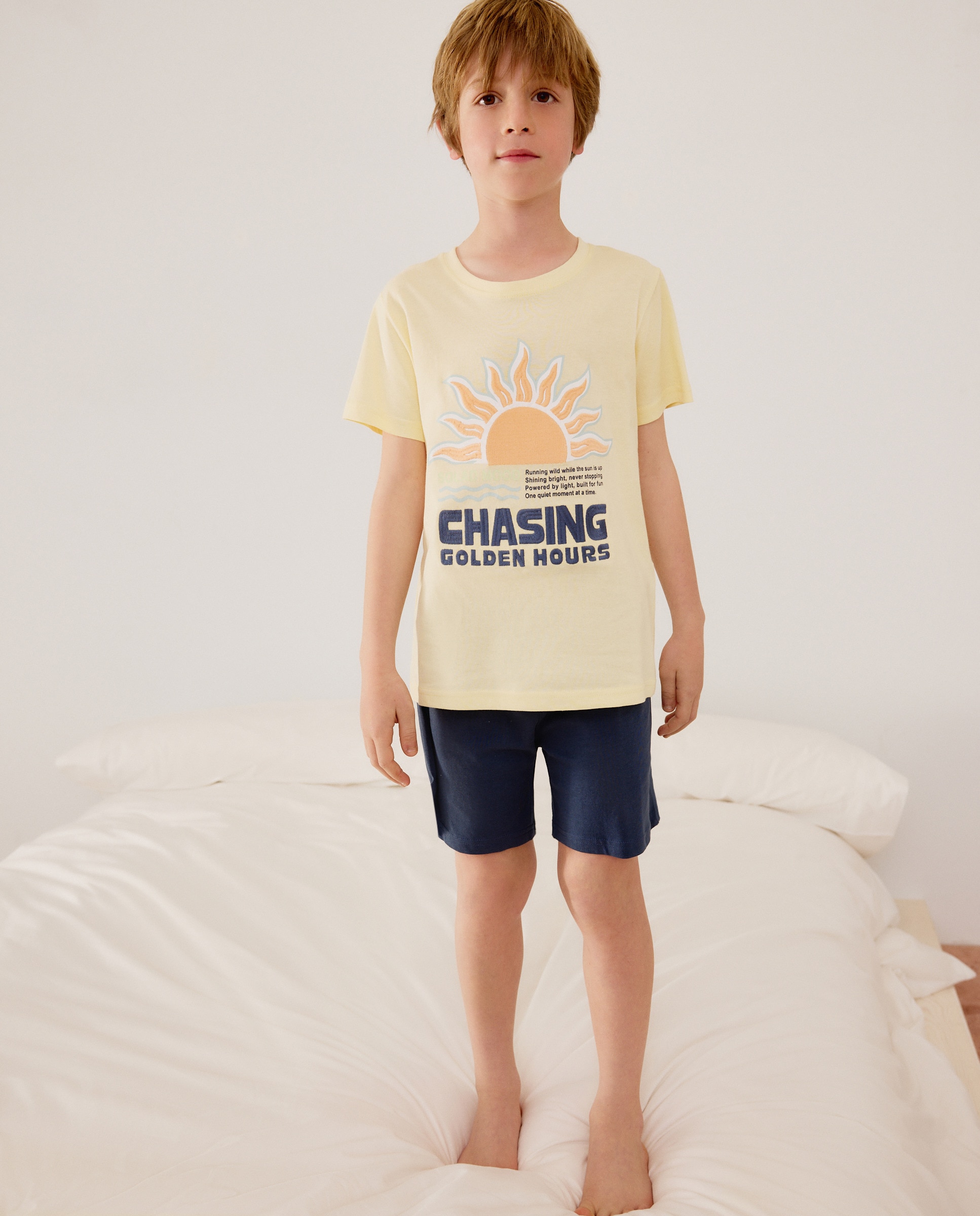 Pijama Curto com Estampado de Fantasia Cotton Juice Amarelo-2