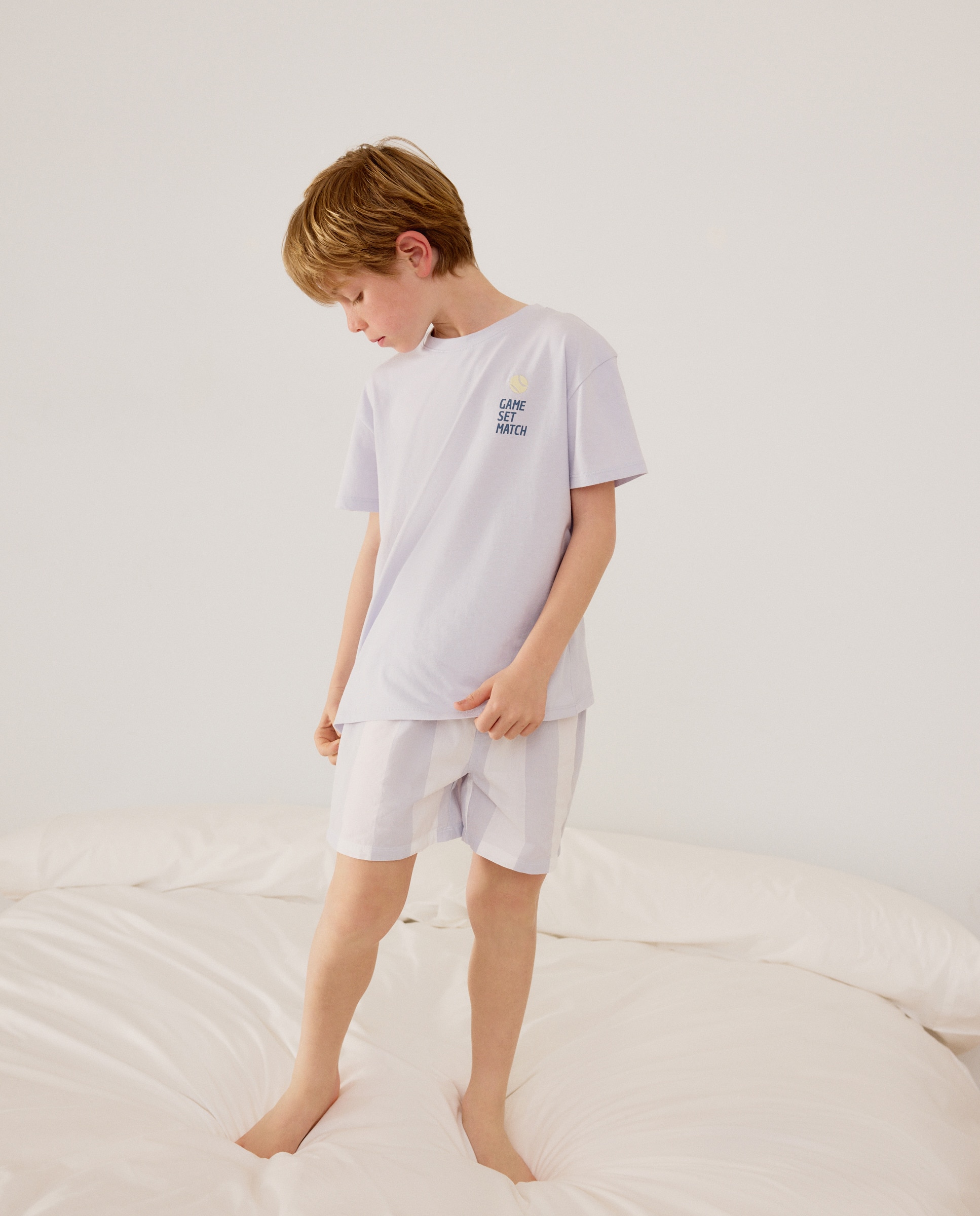 Imagem 0 de Pijama Curto Misto com Estampado de Fantasia