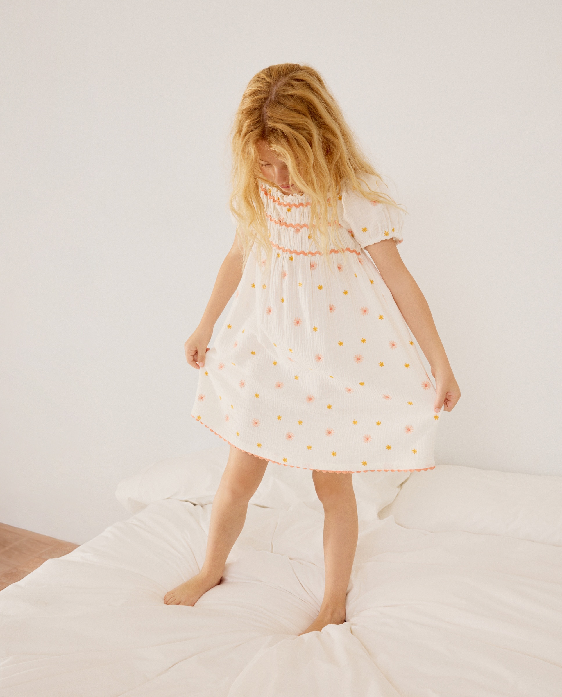 Camisa de Dormir com Bordado Floral Cotton Juice Branco-4