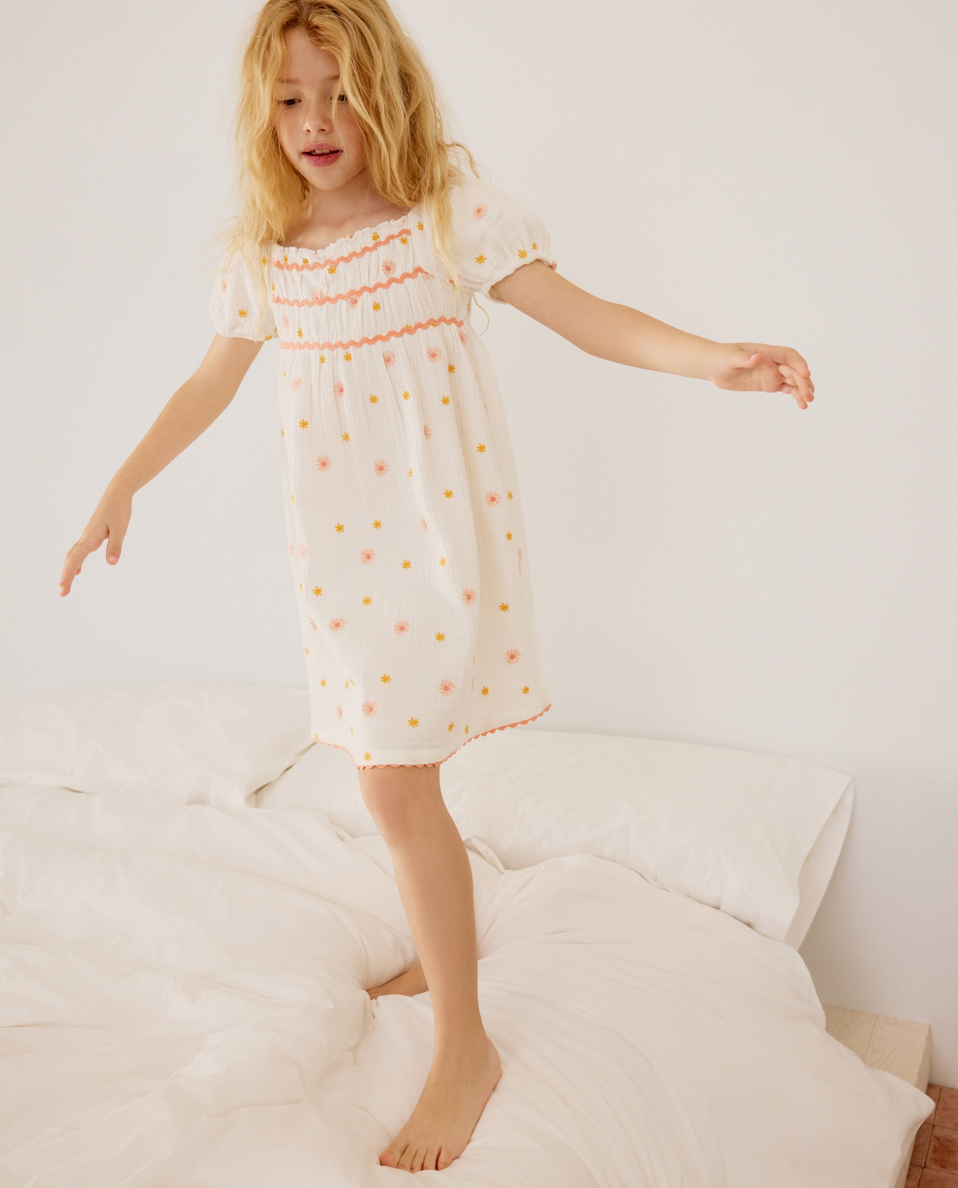 Camisa de Dormir com Bordado Floral Cotton Juice Branco-2